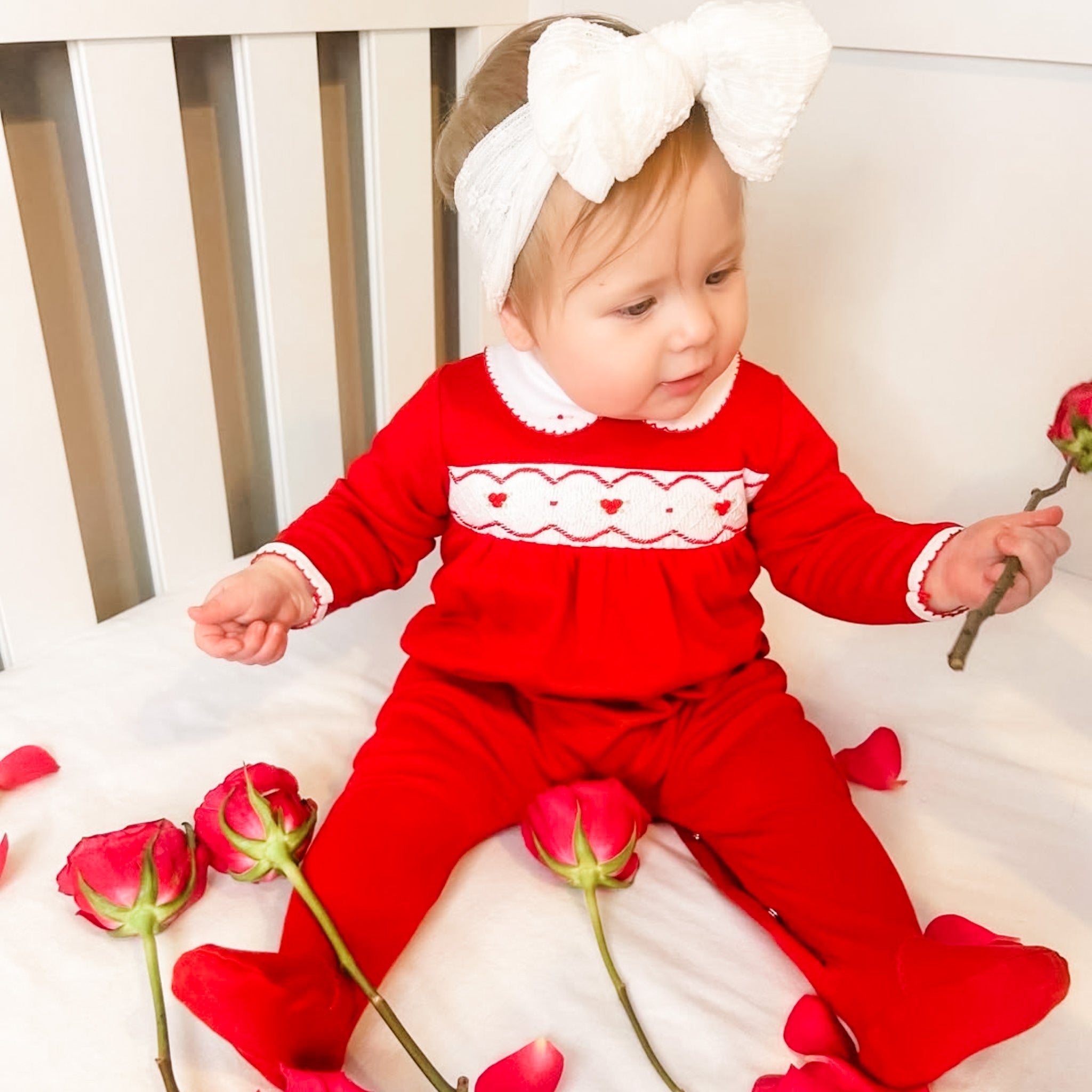 Cora Smocked Footie - Magnolia BabyFootie