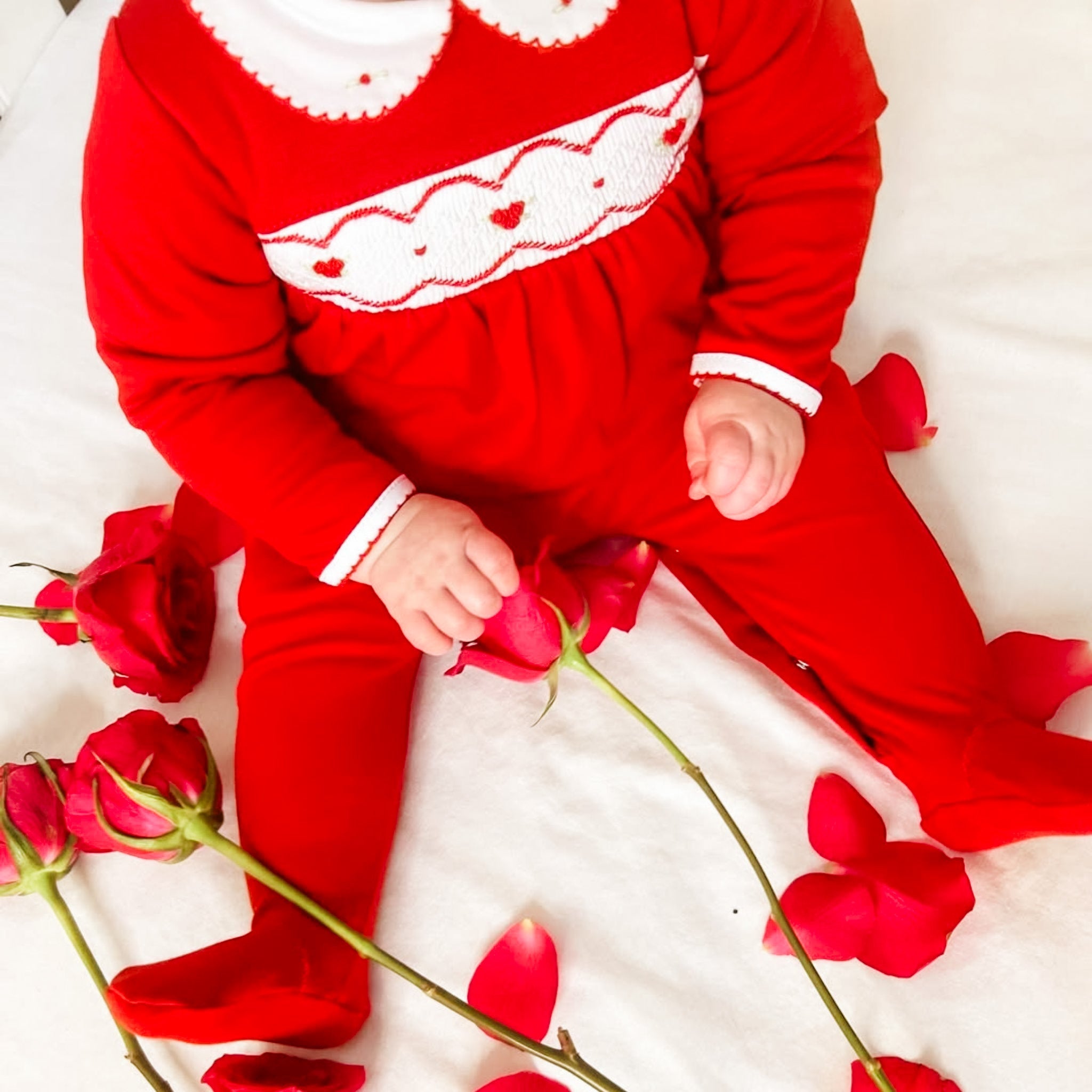 Cora Smocked Footie - Magnolia BabyFootie