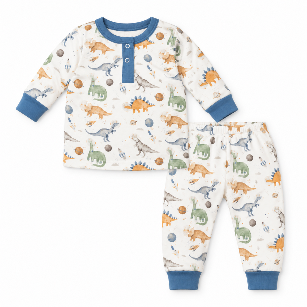 Cosmic Dinos Pant Set - Cobalt Blue