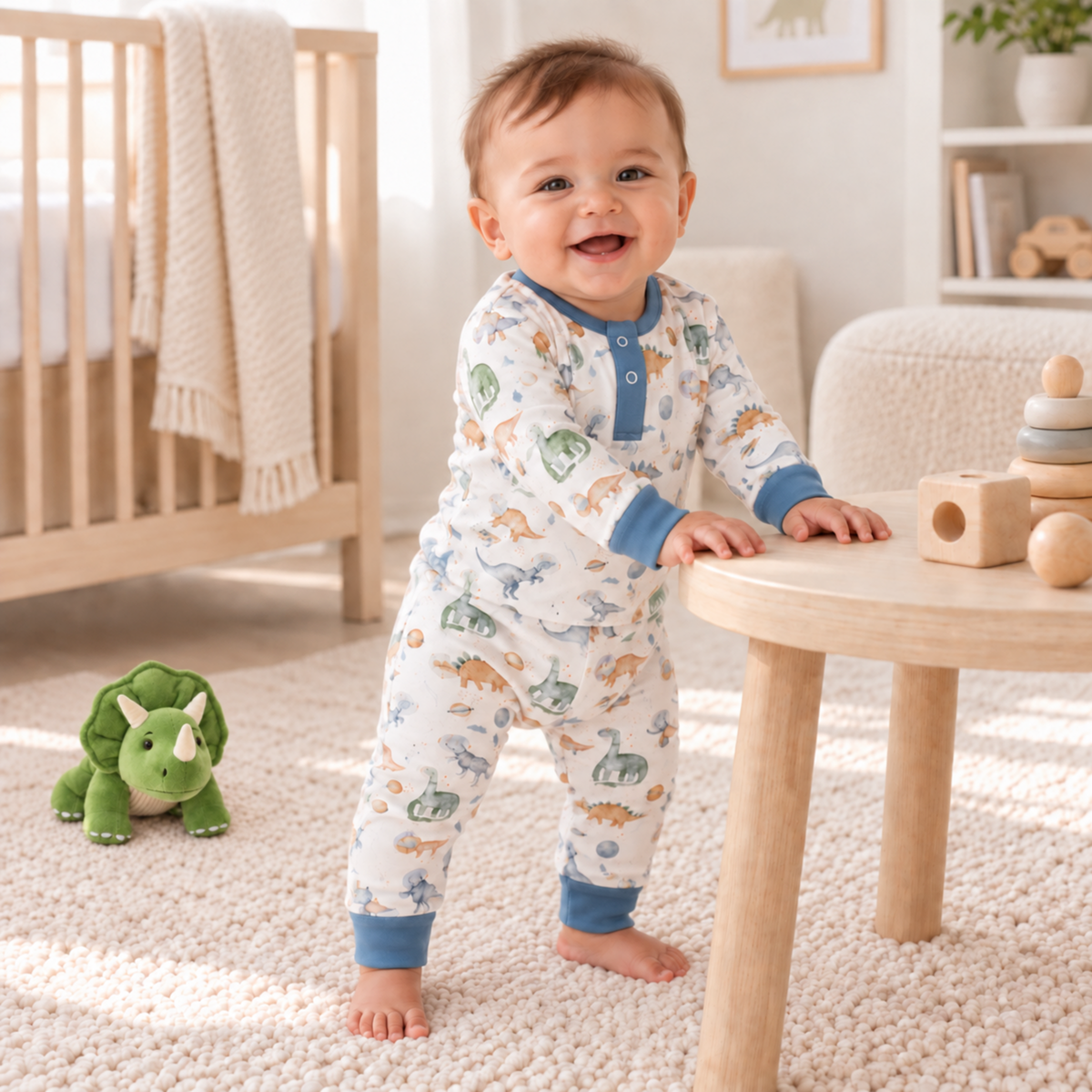 Cosmic Dinos Pant Set - Cobalt Blue