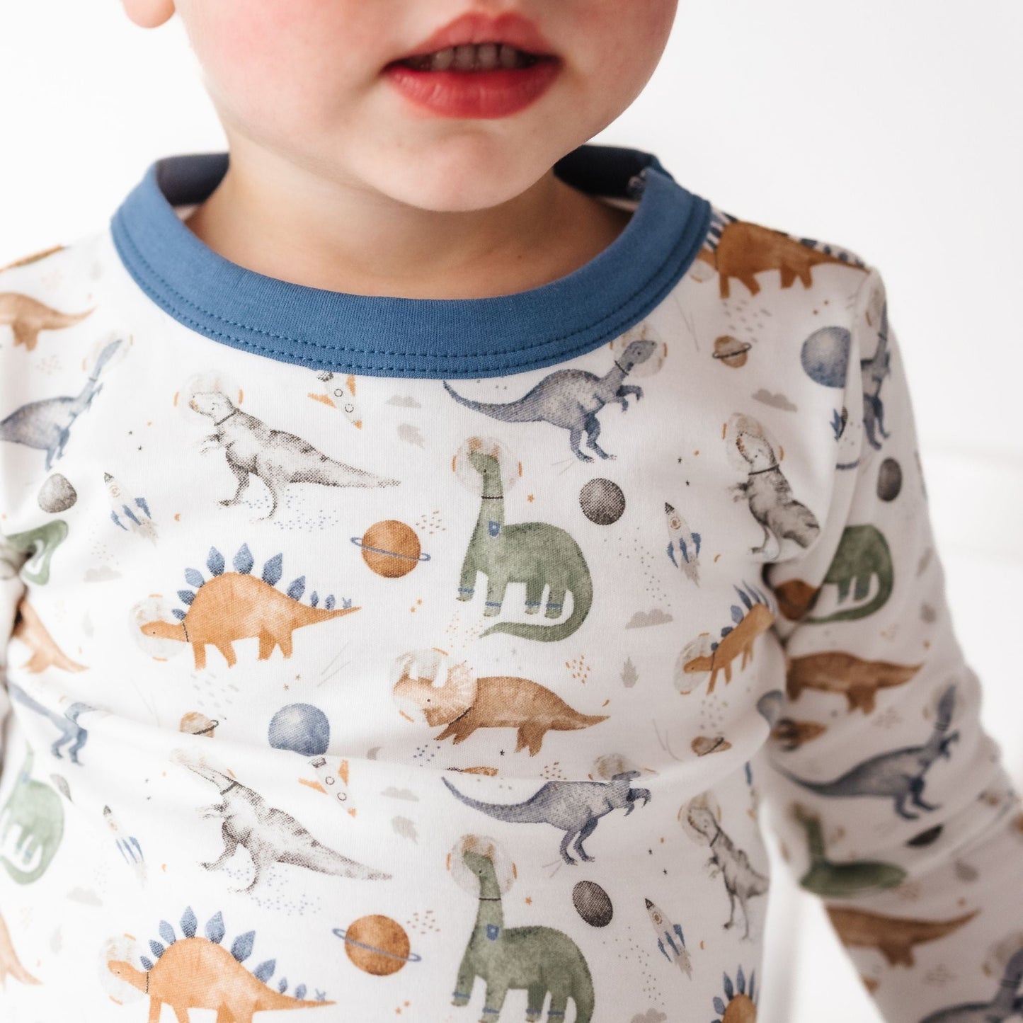 Cosmic Dinos Long Pajamas - Cobalt Blue - Magnolia BabyLong Pajamas