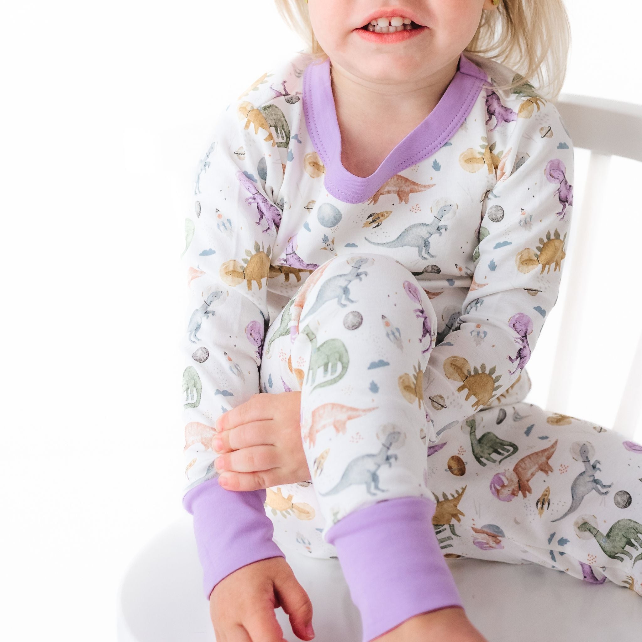 Cosmic Dinos Long Pajamas - Wisteria - Magnolia BabyLong Pajamas