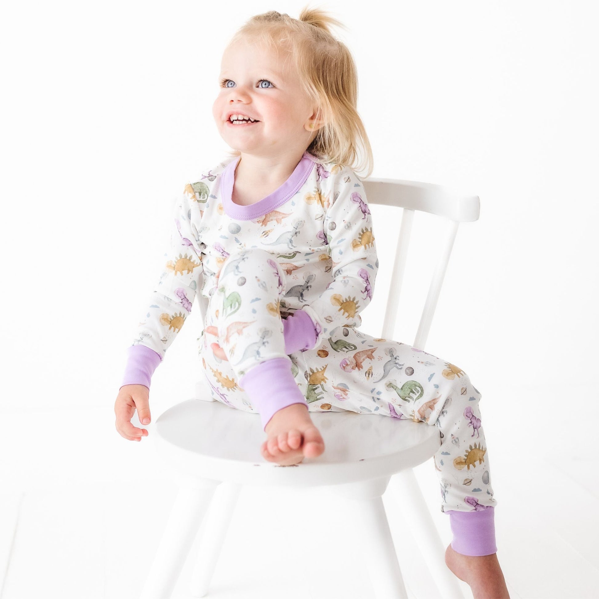 Cosmic Dinos Long Pajamas - Wisteria - Magnolia BabyLong Pajamas