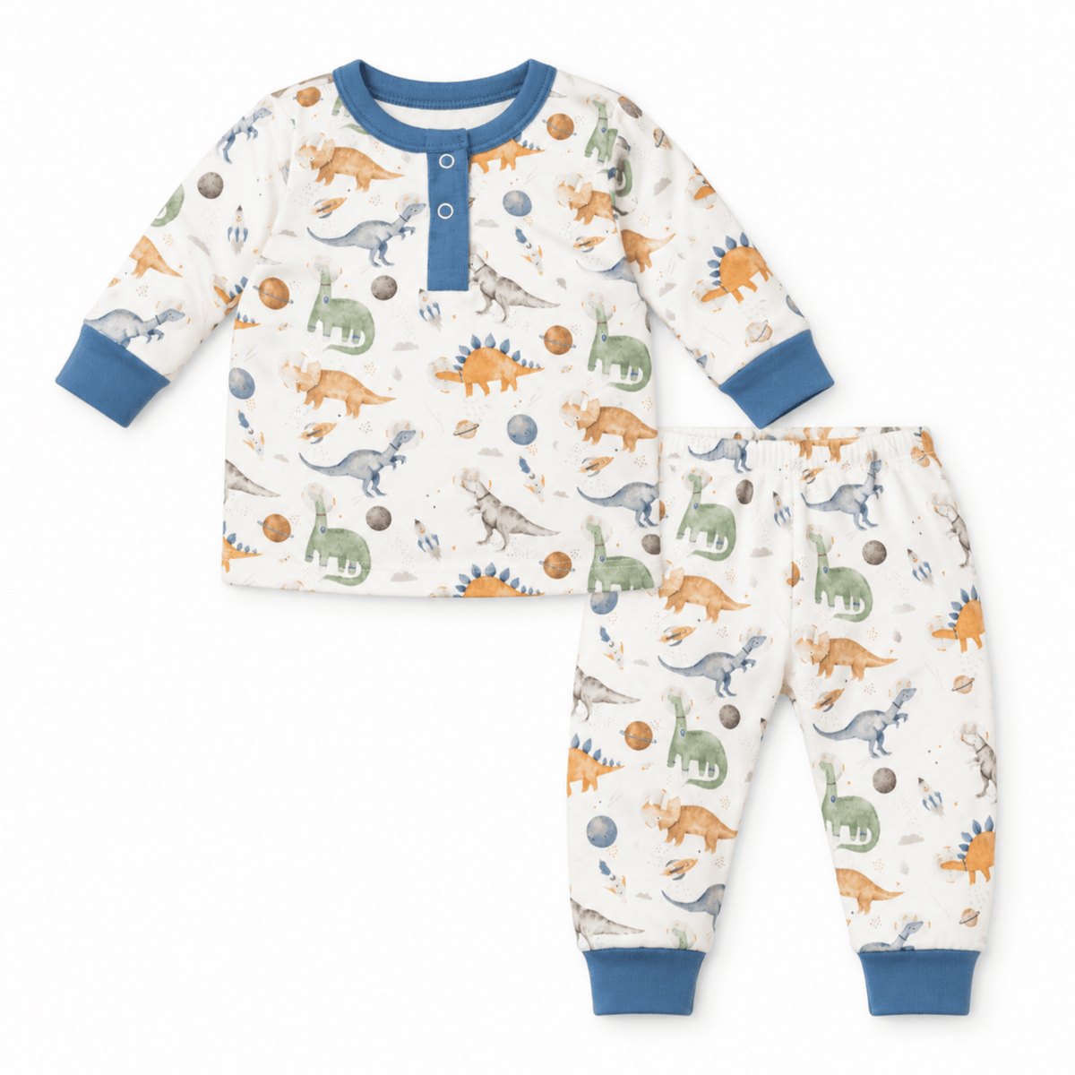 Luna and Arlo_Cosmic Dinos Pant Set - Cobalt Blue_2