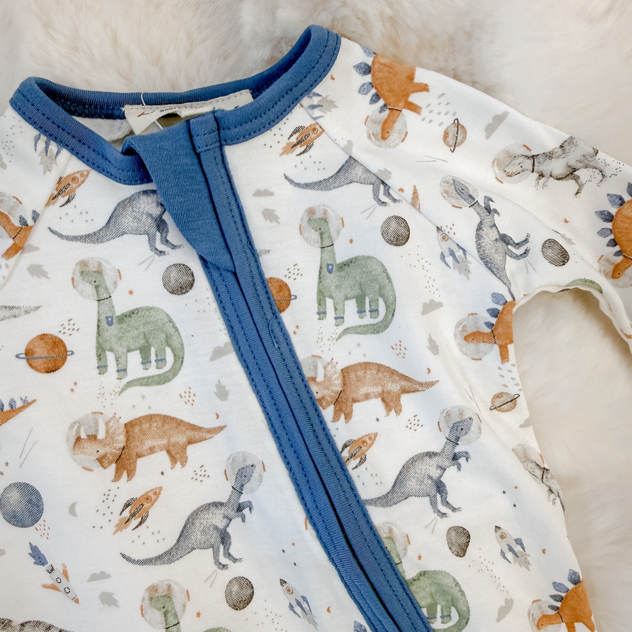 Cosmic Dinos Zip Playsuit - Cobalt Blue - Magnolia BabyPlaysuit