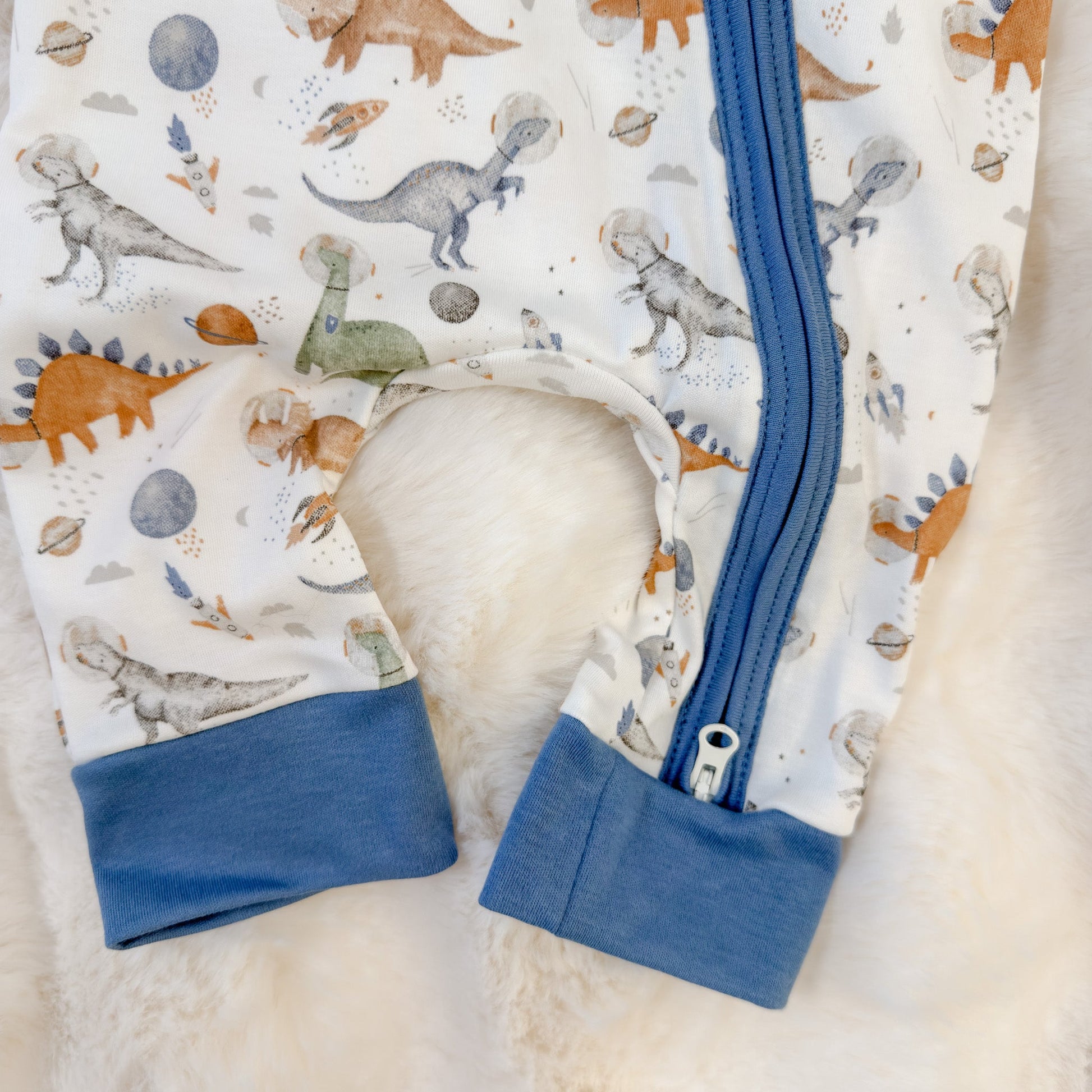 Cosmic Dinos Zip Playsuit - Cobalt Blue - Magnolia BabyPlaysuit