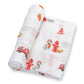 Cotton Muslin Baby Swaddle Blanket - Firehouse Fido - Magnolia BabySwaddle Blanket