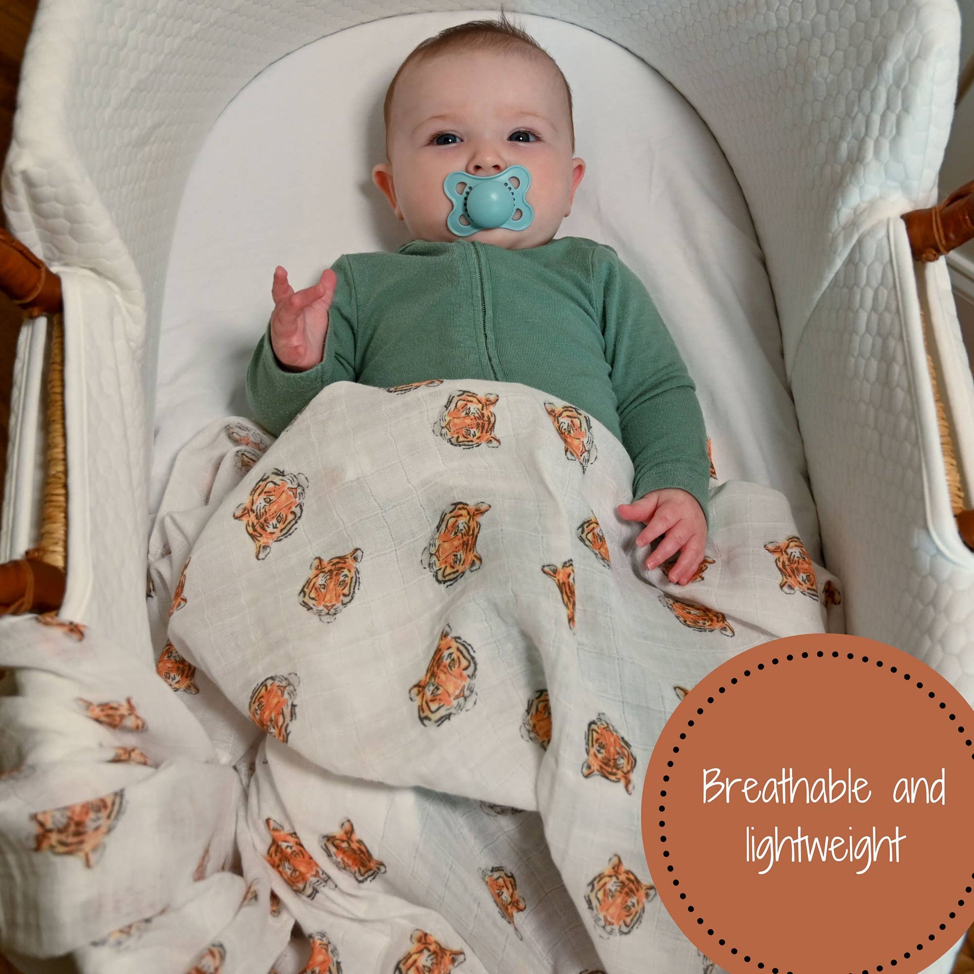Cotton Muslin Baby Swaddle Blanket - Tigers - Magnolia BabySwaddle Blanket
