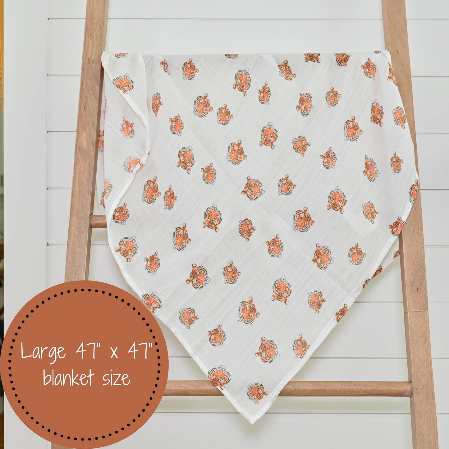 Cotton Muslin Baby Swaddle Blanket - Tigers - Magnolia BabySwaddle Blanket
