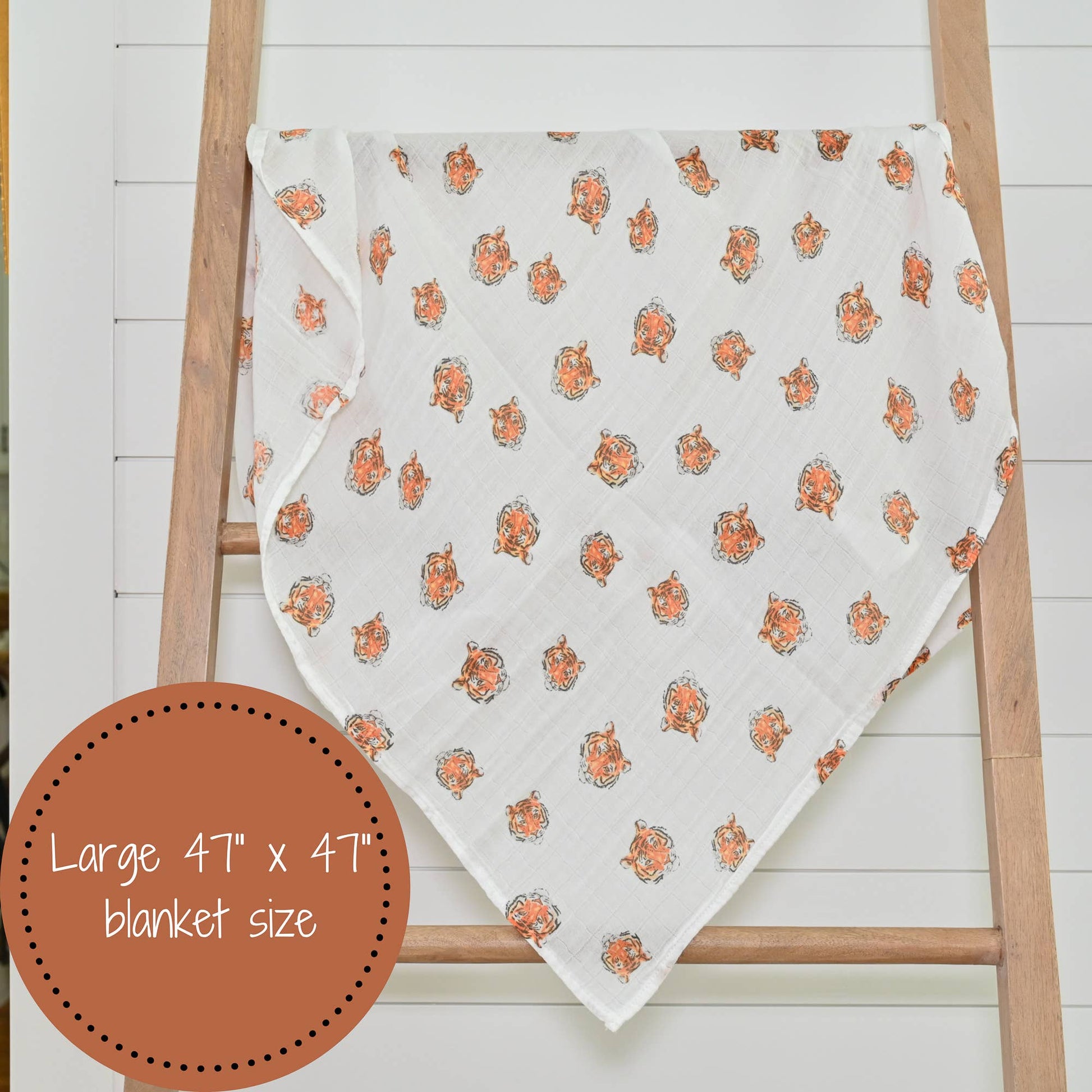 Cotton Muslin Baby Swaddle Blanket - Tigers - Magnolia BabySwaddle Blanket