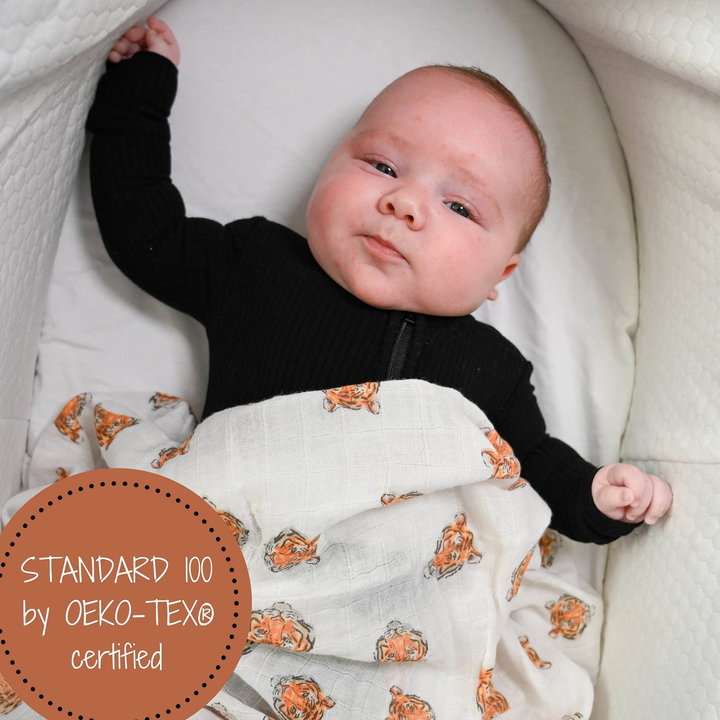 Cotton Muslin Baby Swaddle Blanket - Tigers - Magnolia BabySwaddle Blanket