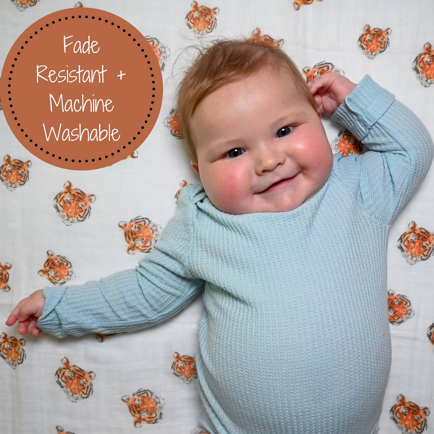Cotton Muslin Baby Swaddle Blanket - Tigers - Magnolia BabySwaddle Blanket
