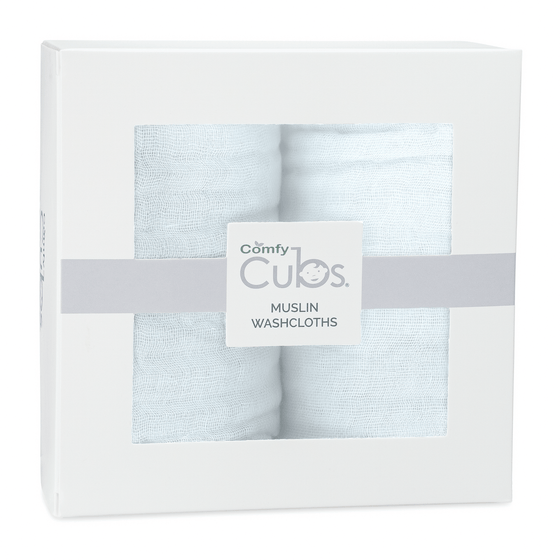 Cotton Muslin Baby Washcloths - White - Pack of 10 - Magnolia BabyBath Accessory