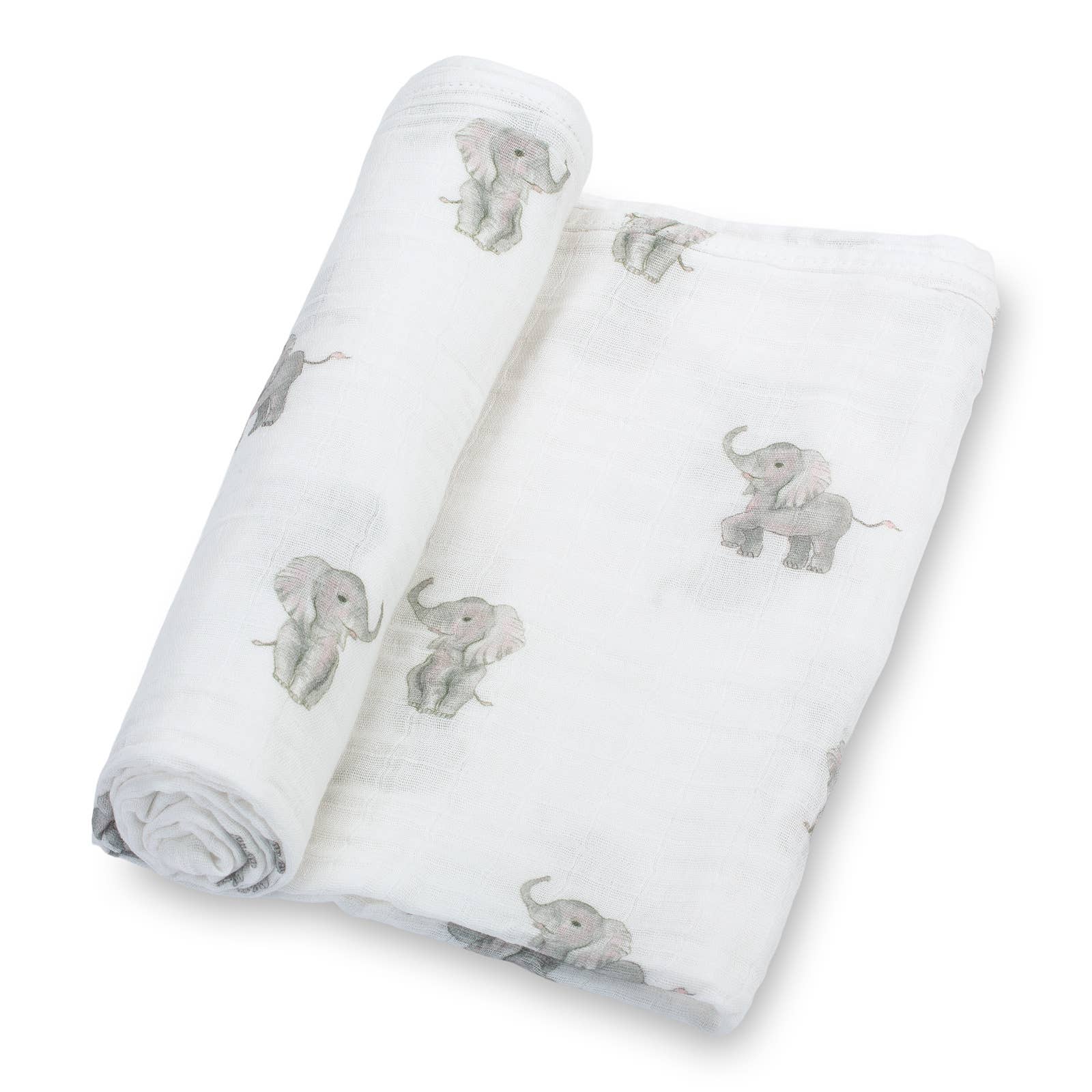 Cotton Muslin Swaddle Blanket - Baby Elephants - Magnolia BabySwaddle Blanket
