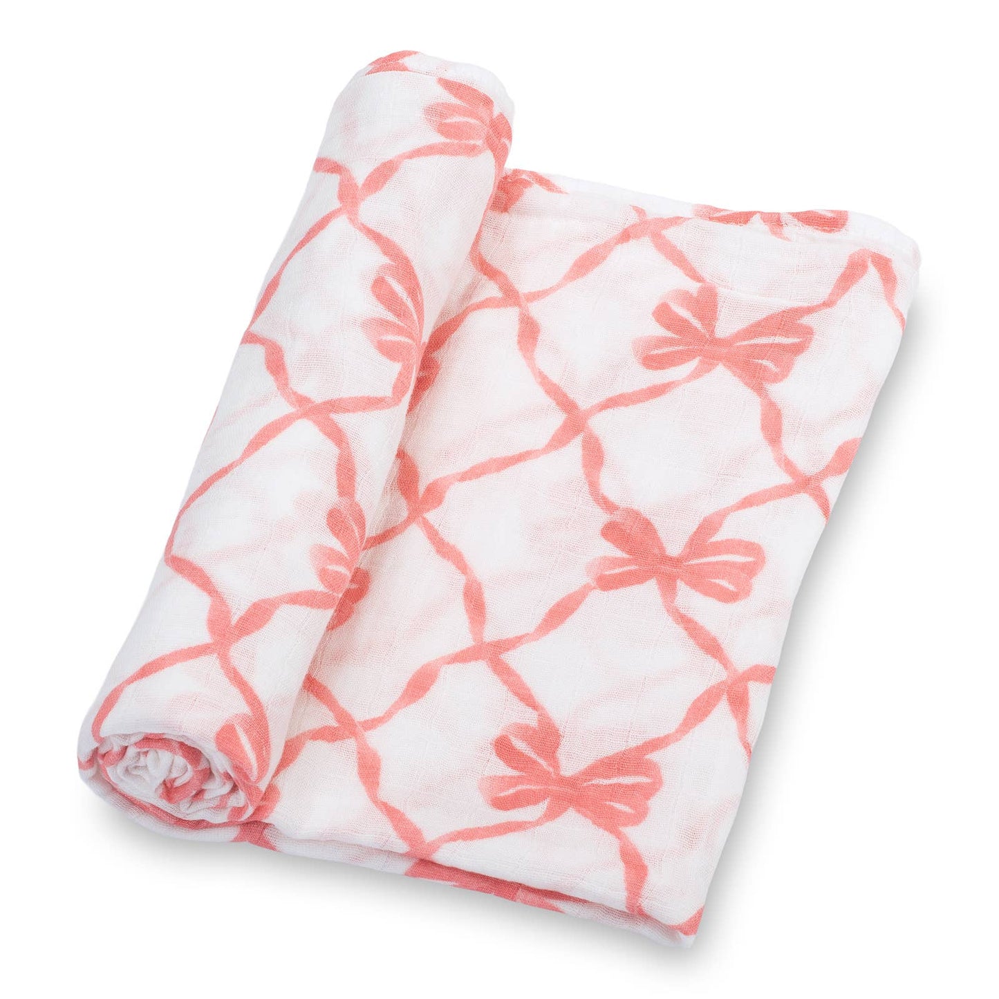 LollyBanks_Cotton Muslin Swaddle Blanket - Beautiful Bows_2