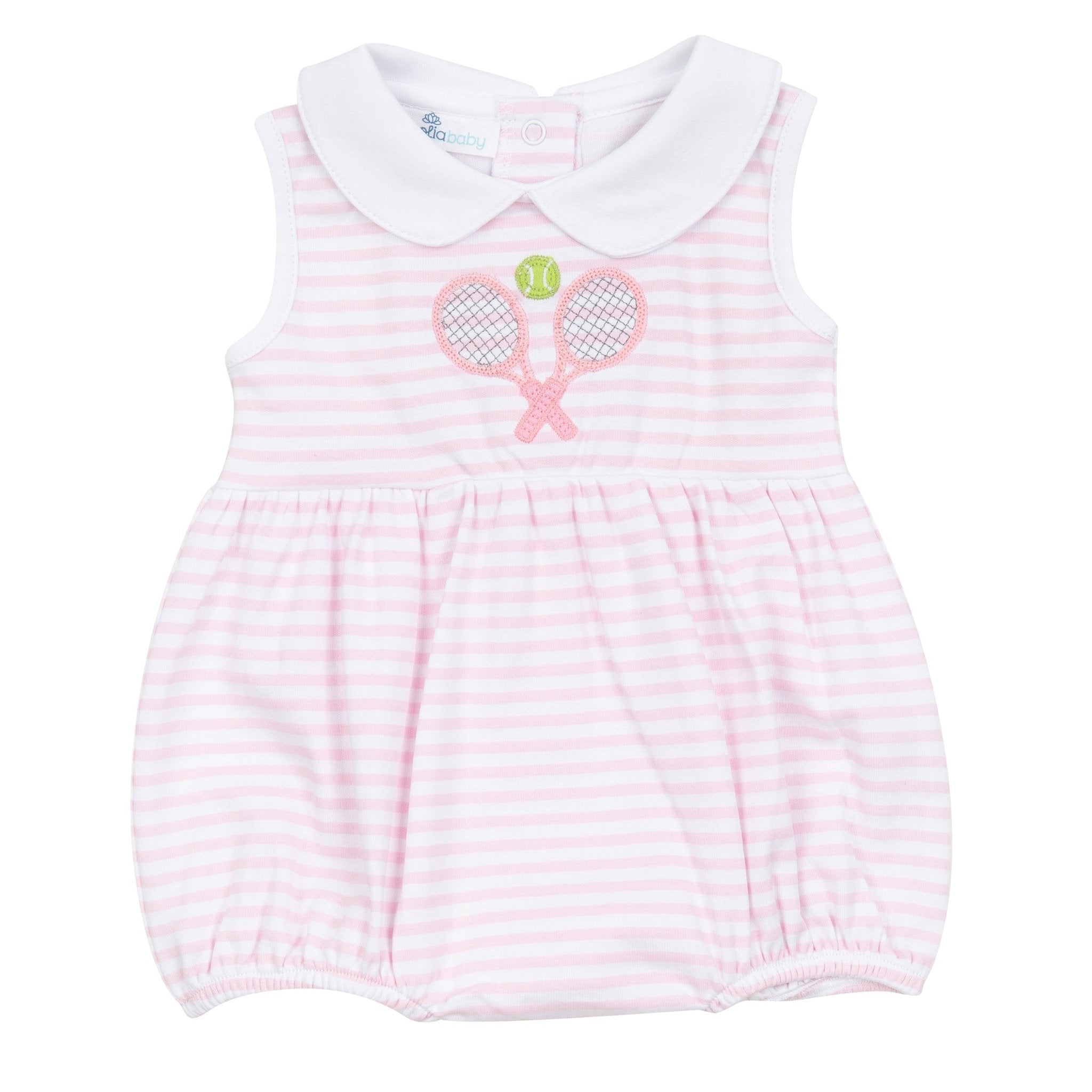 Courtside Cuties Applique Collared Bubble - Pink - Magnolia BabyBubble