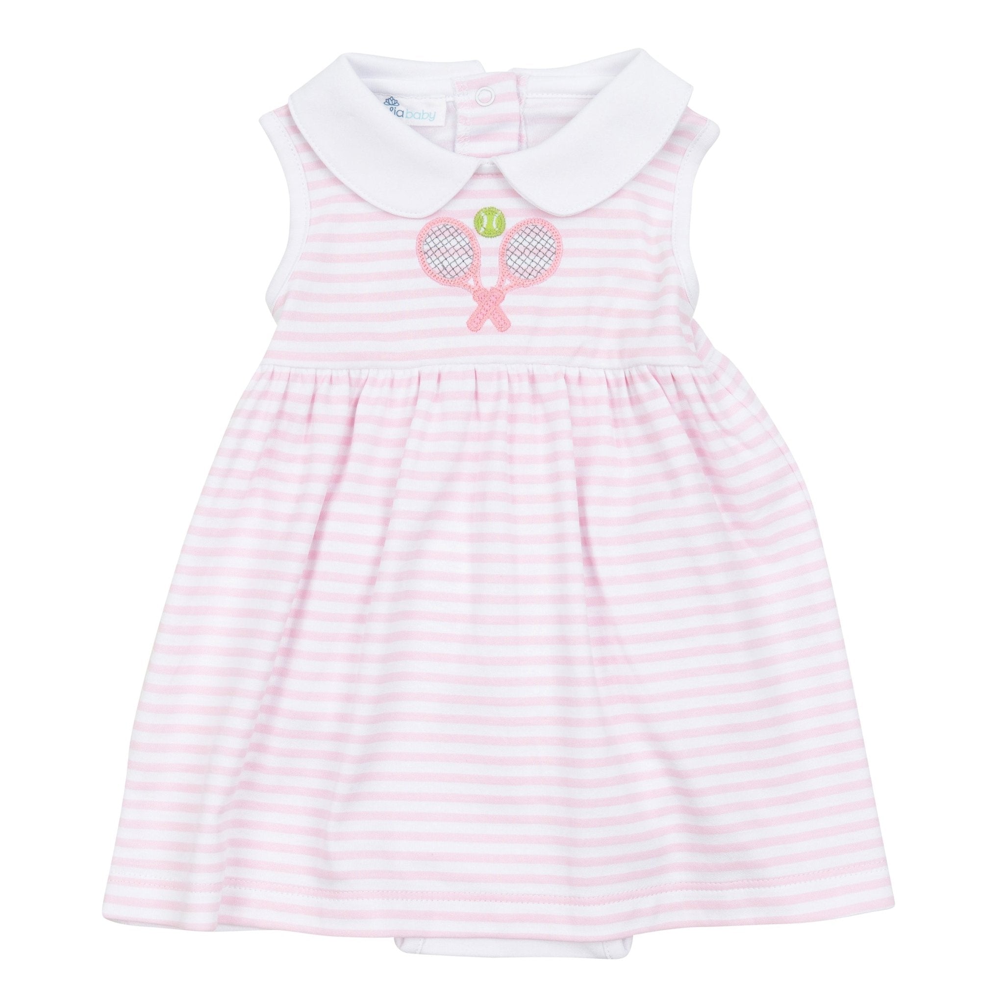 Courtside Cuties Applique Collared Dress - Pink - Magnolia BabyDress
