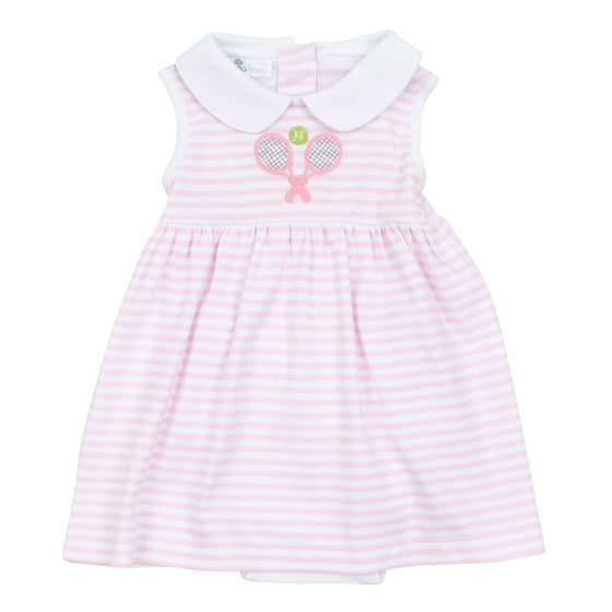 Courtside Cuties Applique Collared Dress - Pink - Magnolia BabyDress