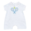 Courtside Cuties Applique Collared Short Playsuit - Light Blue - Magnolia BabyShort Playsuit
