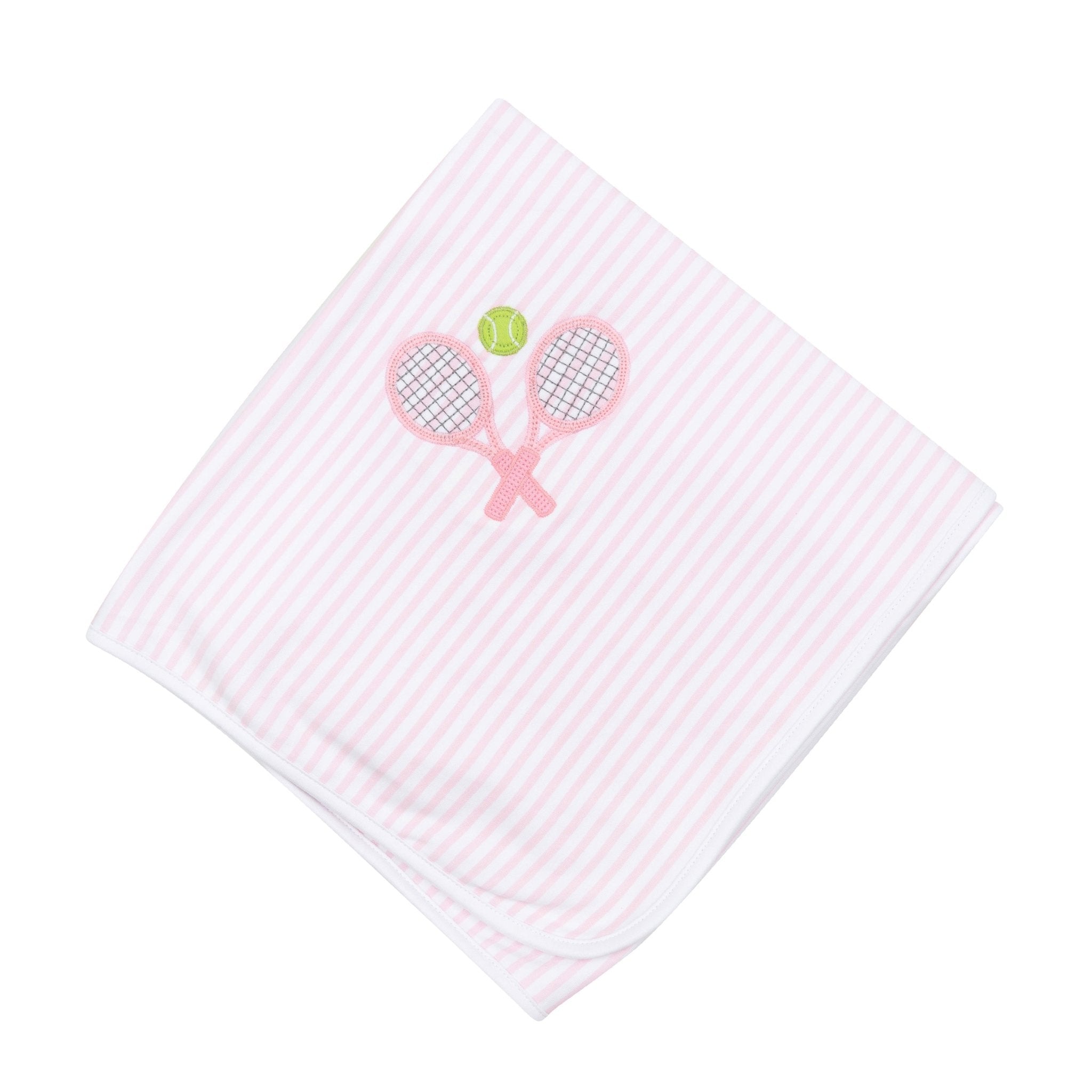 Courtside Cuties Applique Receiving Blanket - Pink - Magnolia BabyReceiving Blanket