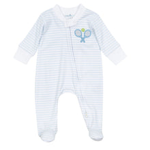  Courtside Cuties Applique Zip Footie - Light Blue - Magnolia BabyFootie