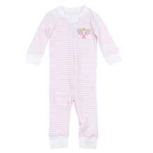  Courtside Cuties Applique Zip Pajamas - Pink - Magnolia BabyZipper Pajamas