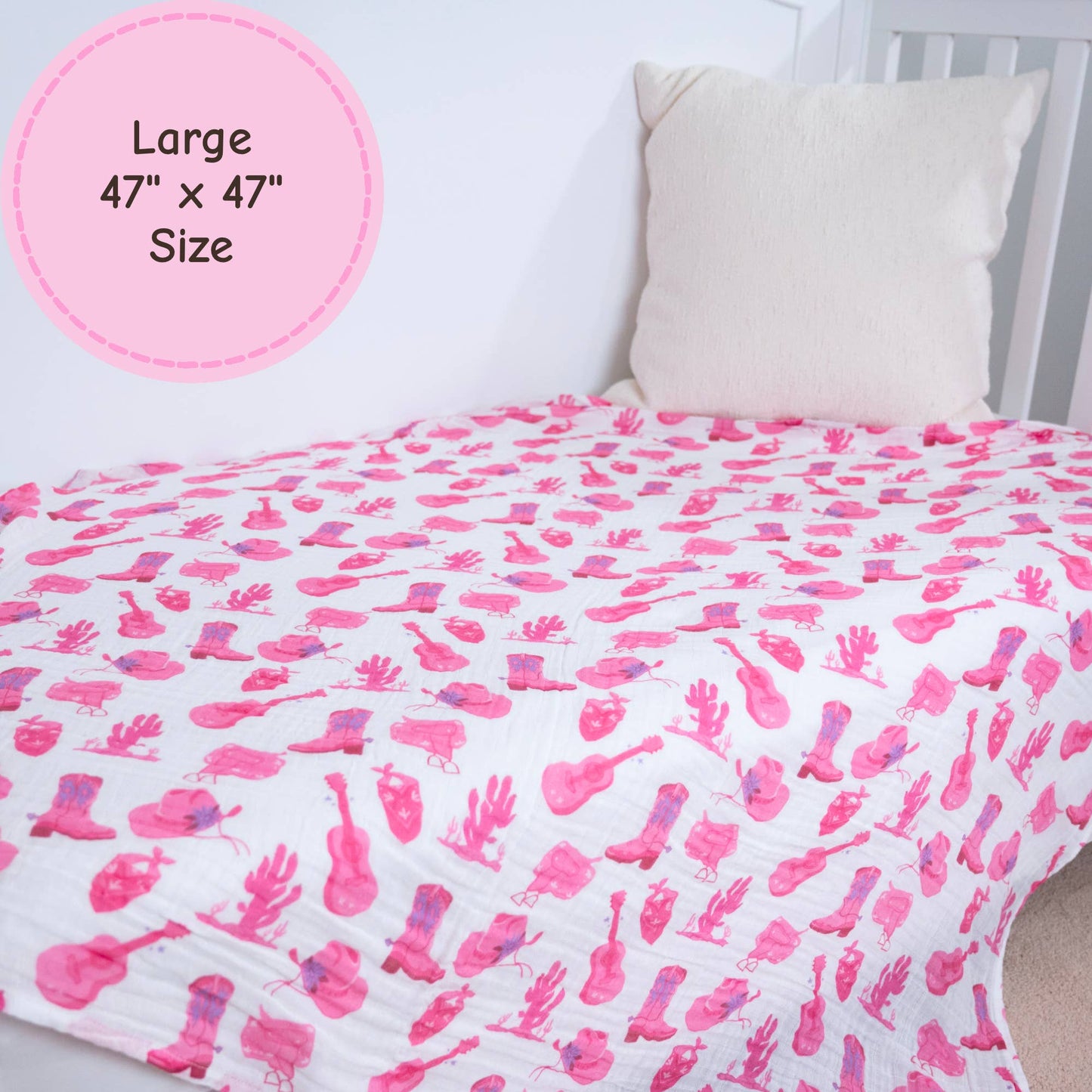 Cowgirl Muslin Swaddle Blanket - Let's Go Girls - Magnolia BabySwaddle Blanket