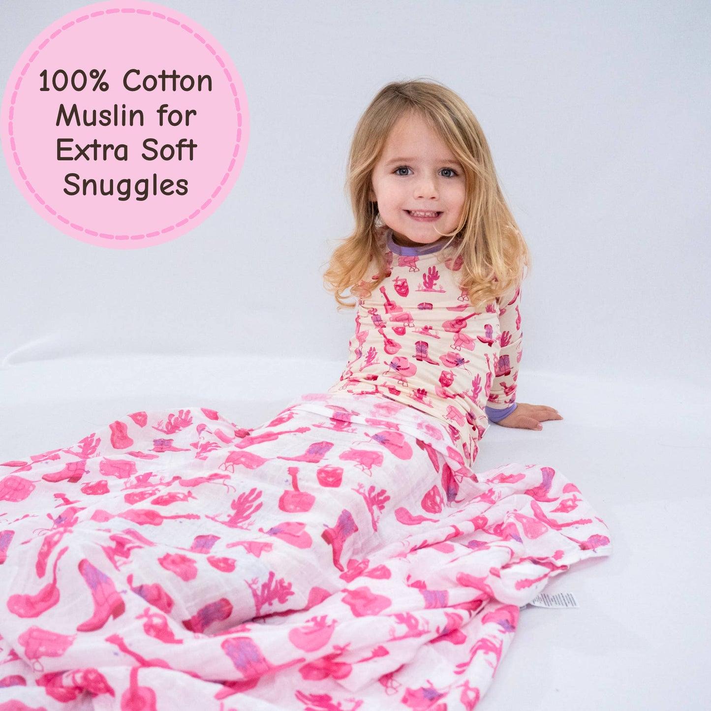 Cowgirl Muslin Swaddle Blanket - Let's Go Girls - Magnolia BabySwaddle Blanket