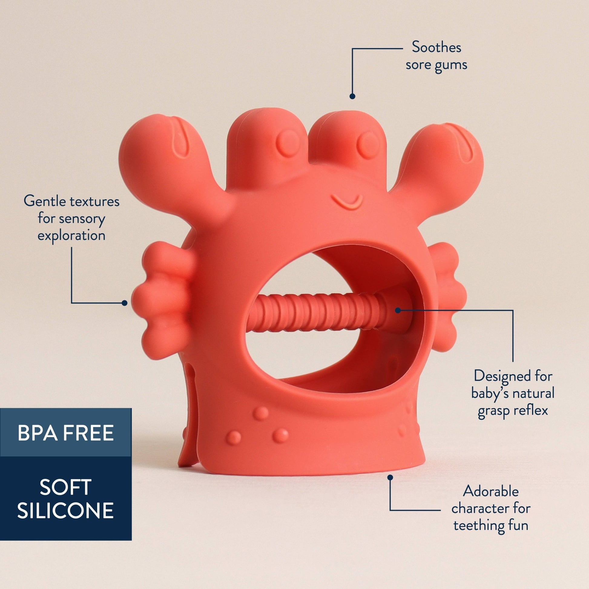 Crab Bitzy Grip™ Teether - Magnolia BabyTeether