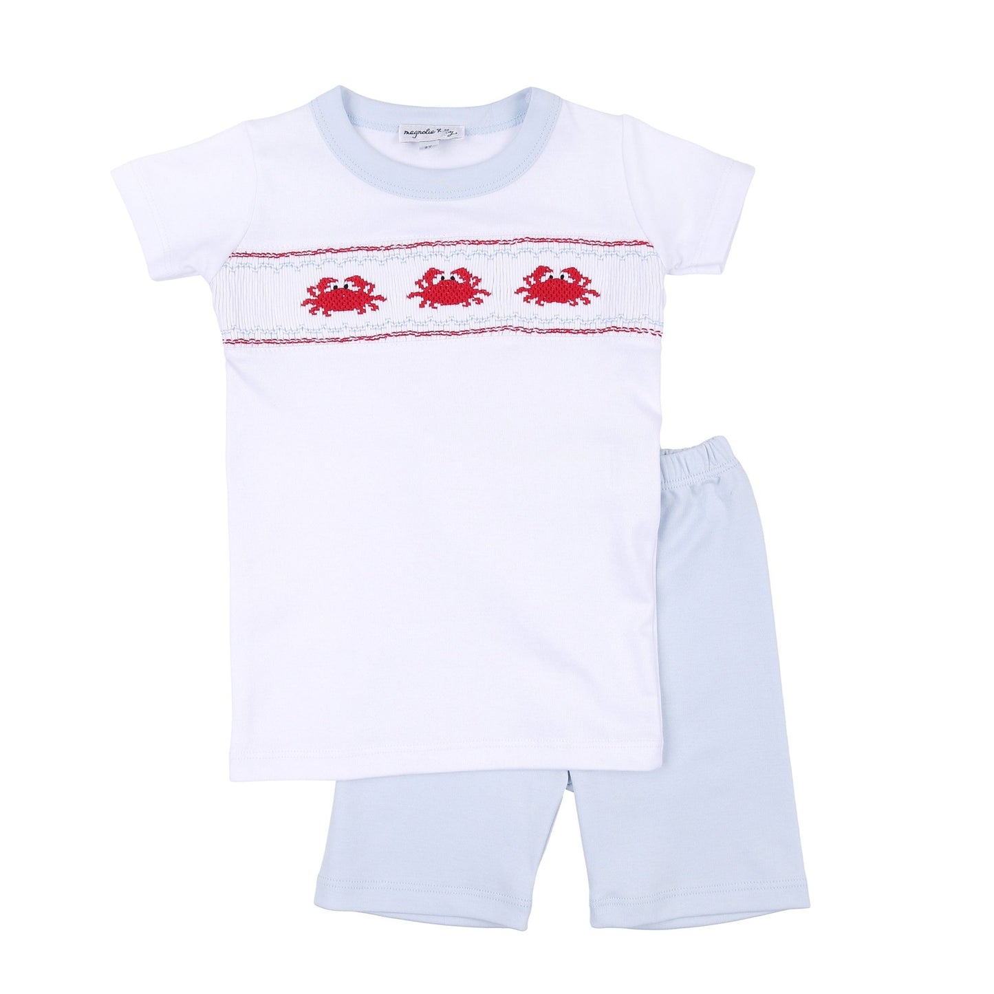 Crab Classics Blue Boy Smocked Short Pajamas - Magnolia BabyShort Pajamas