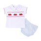 Crab Classics Smocked Boy Short Sleeve Diaper Cover Set - Magnolia BabyDiaper Cover