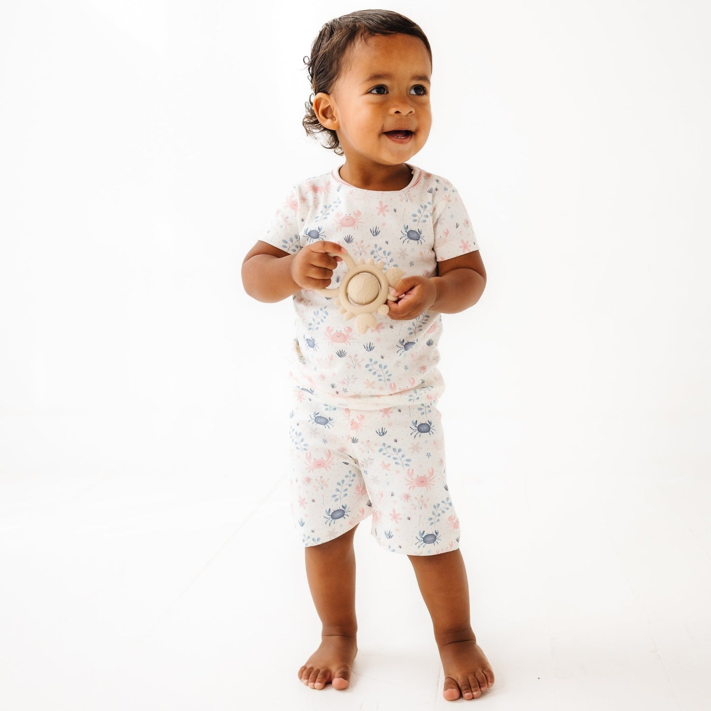 Crabby Cove Short Pajamas - Dusty Rose - Magnolia BabyShort Pajamas