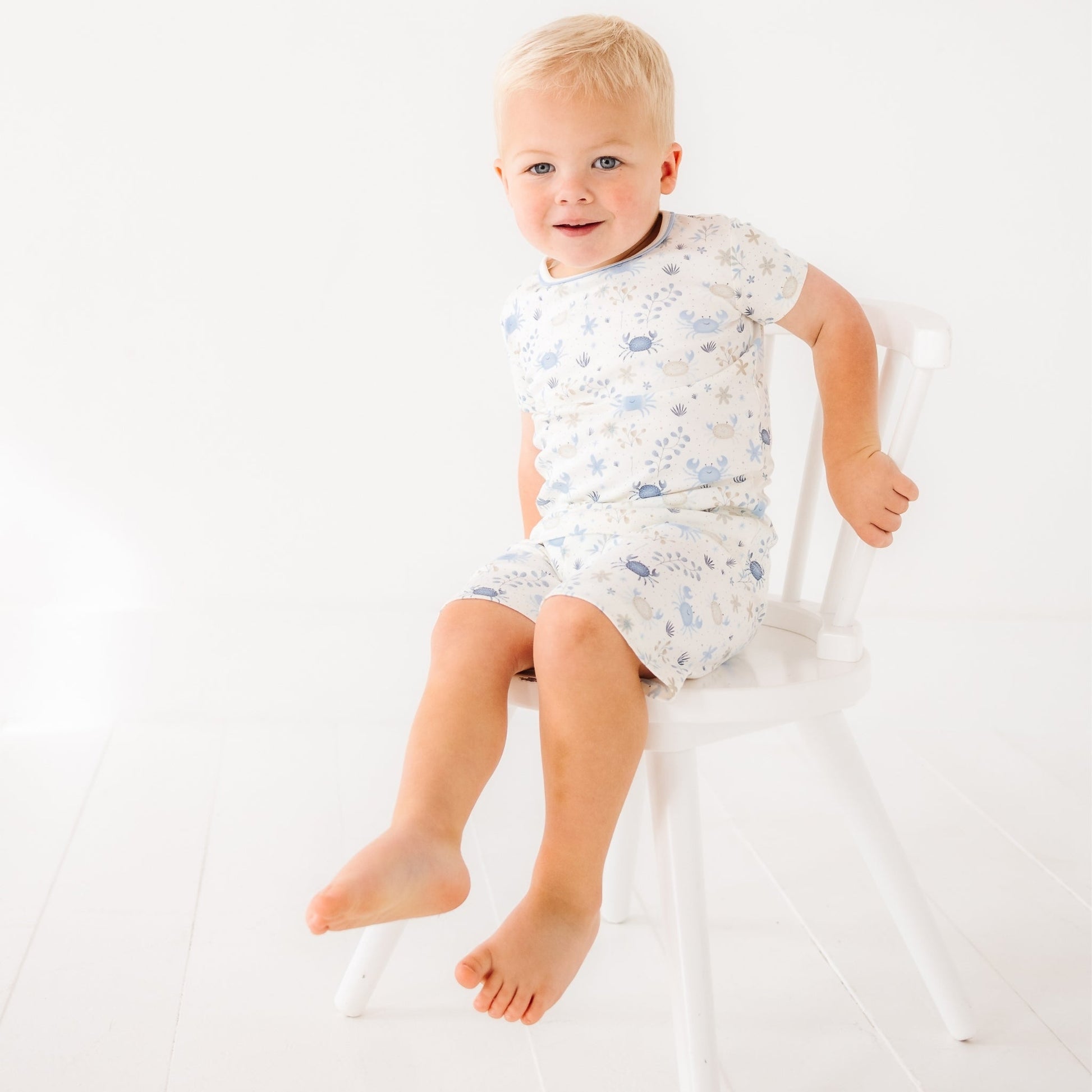 Crabby Cove Short Pajamas - Sky - Magnolia BabyShort Pajamas
