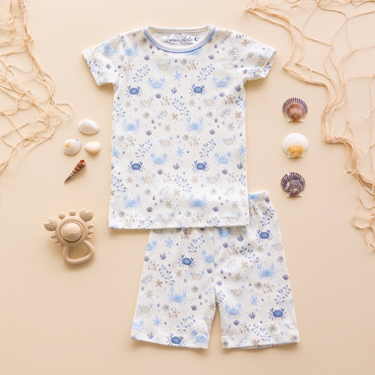 Crabby Cove Short Pajamas - Sky - Magnolia BabyShort Pajamas