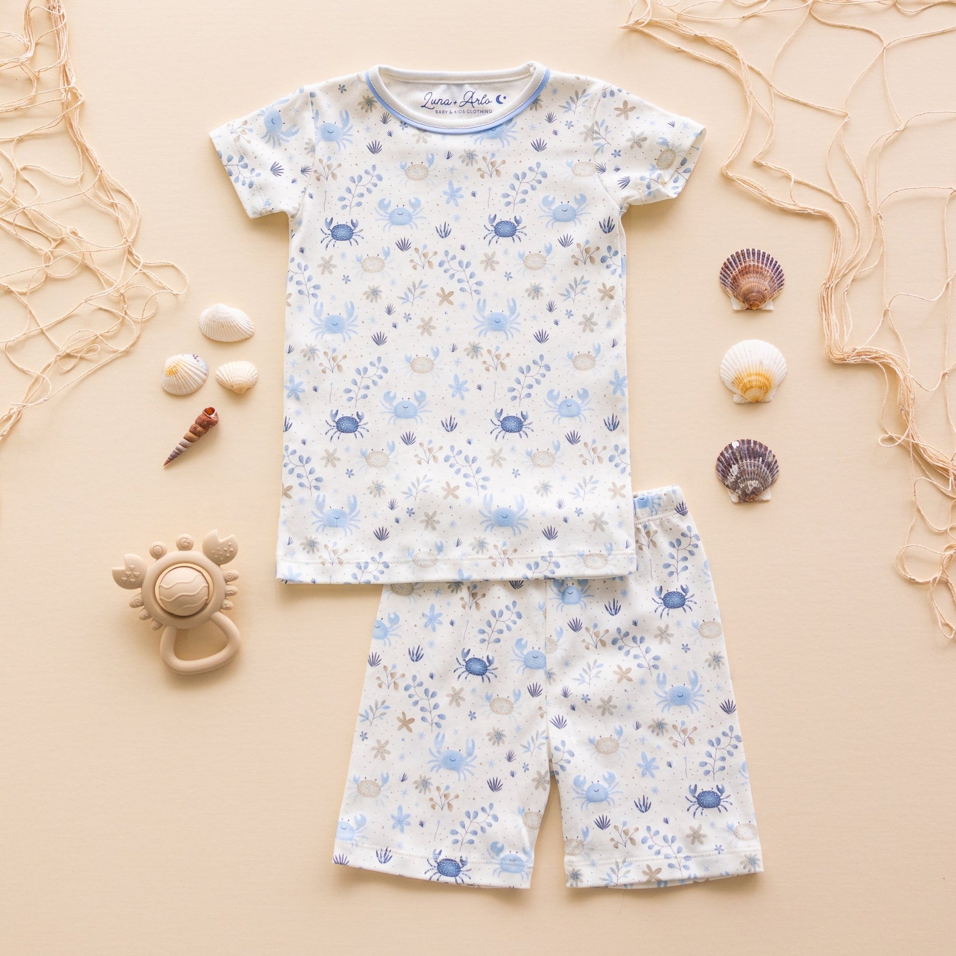 Crabby Cove Short Pajamas - Sky - Magnolia BabyShort Pajamas