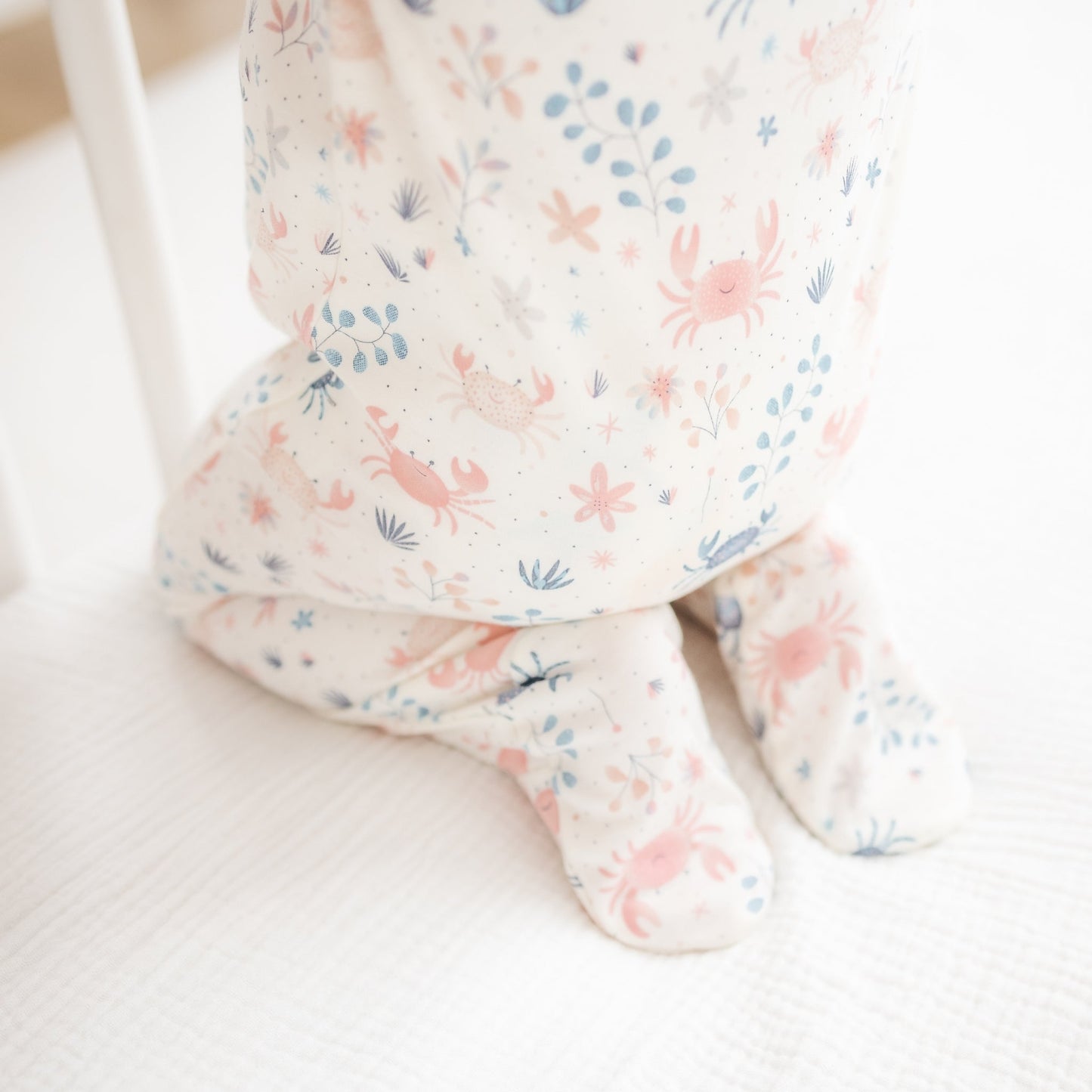 Crabby Cove Zip Footie - Dusty Rose - Magnolia BabyFootie