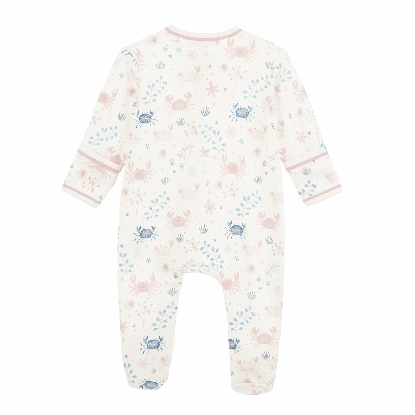 Crabby Cove Zip Footie - Dusty Rose - Magnolia BabyFootie