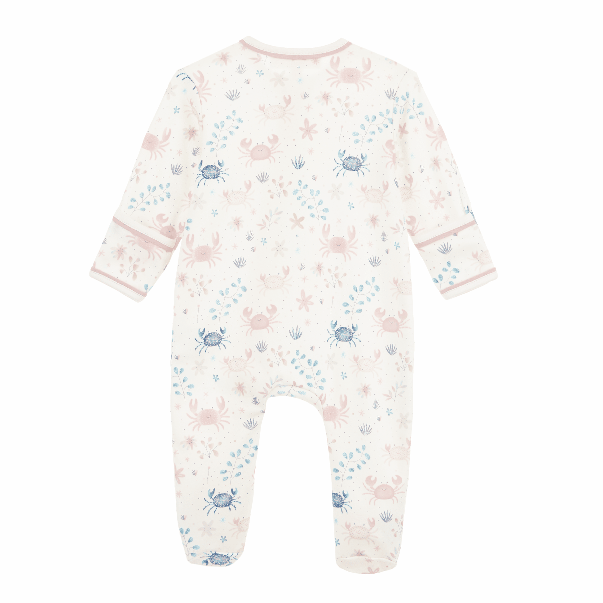 Crabby Cove Zip Footie - Dusty Rose - Magnolia BabyFootie