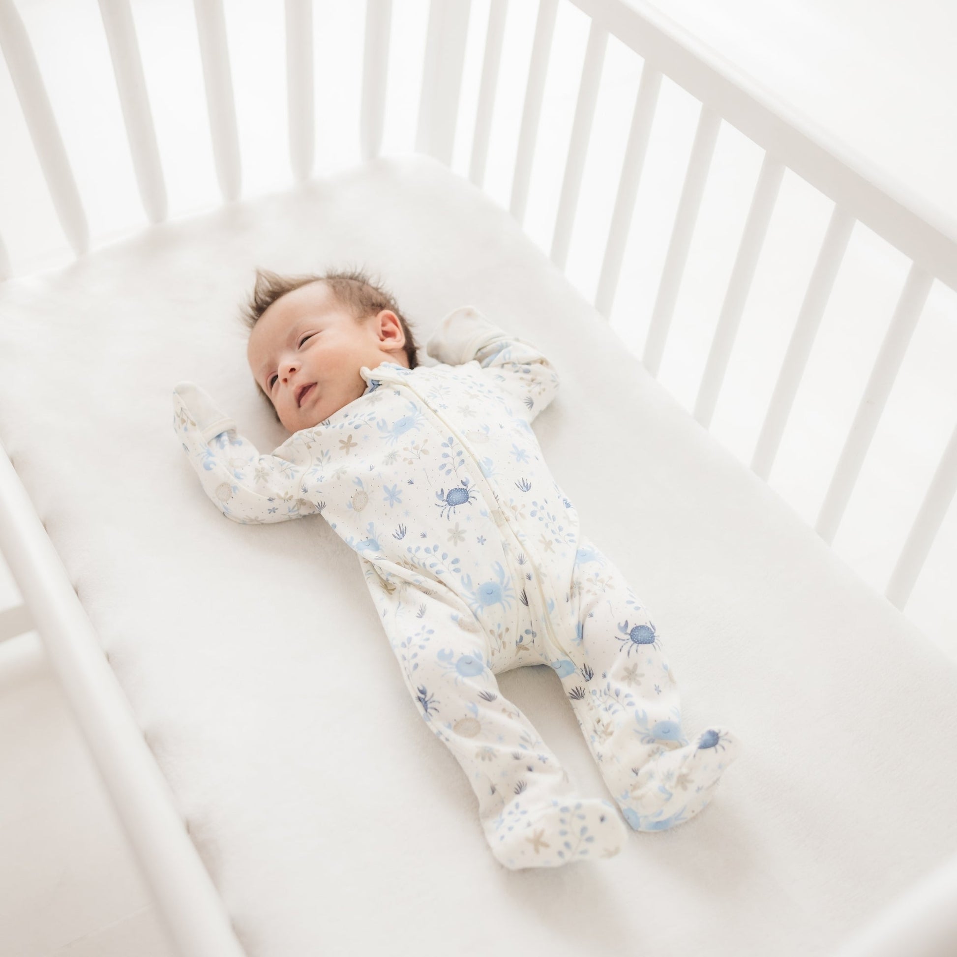 Crabby Cove Zip Footie - Sky - Magnolia BabyFootie