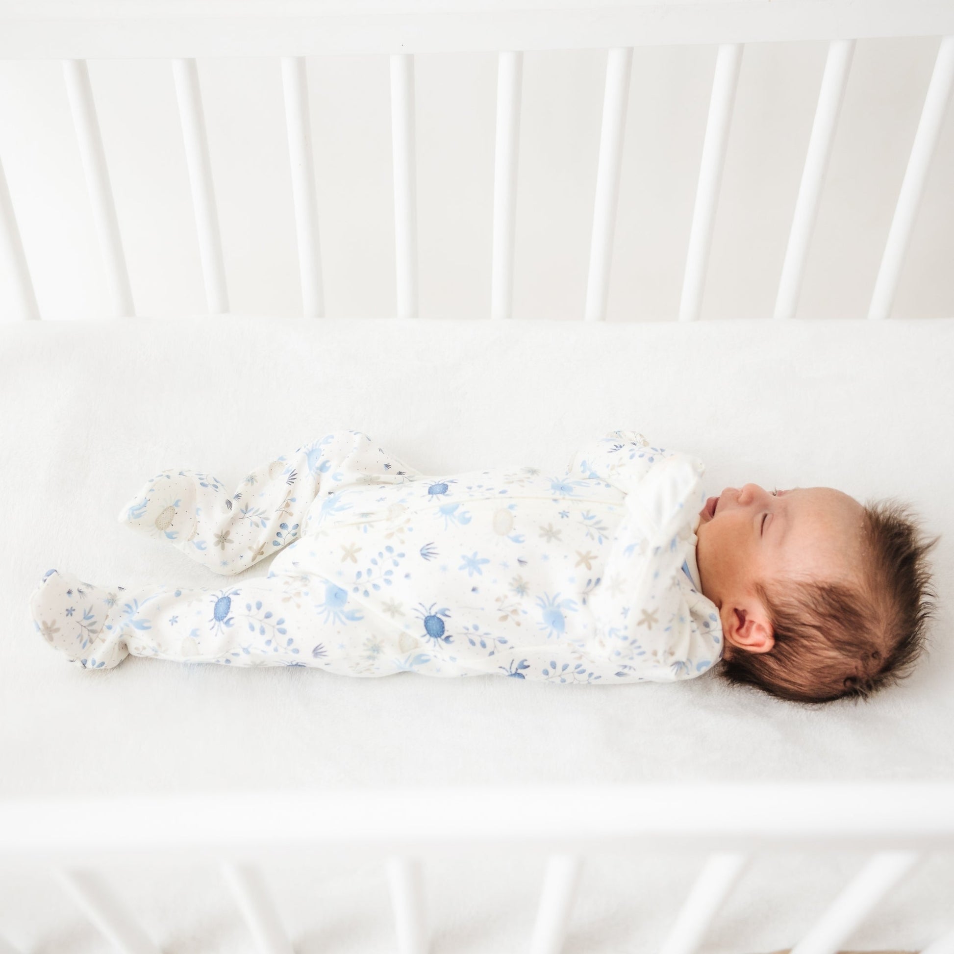 Crabby Cove Zip Footie - Sky - Magnolia BabyFootie