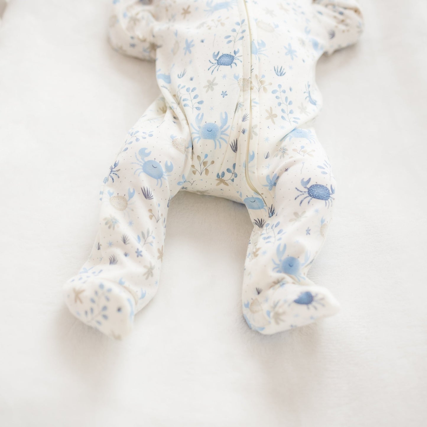 Crabby Cove Zip Footie - Sky - Magnolia BabyFootie
