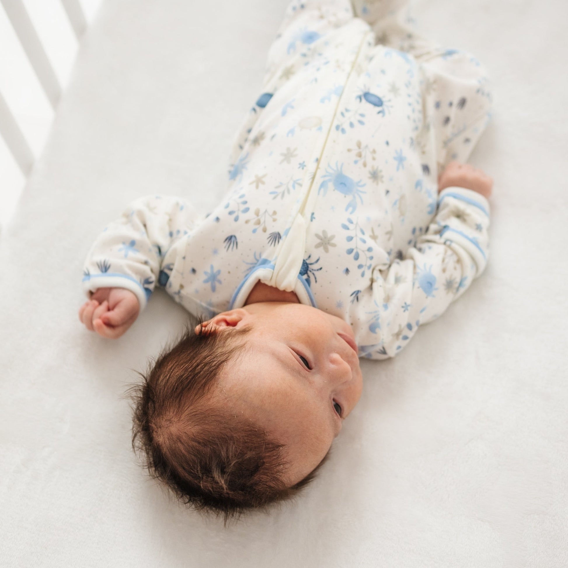 Crabby Cove Zip Footie - Sky - Magnolia BabyFootie