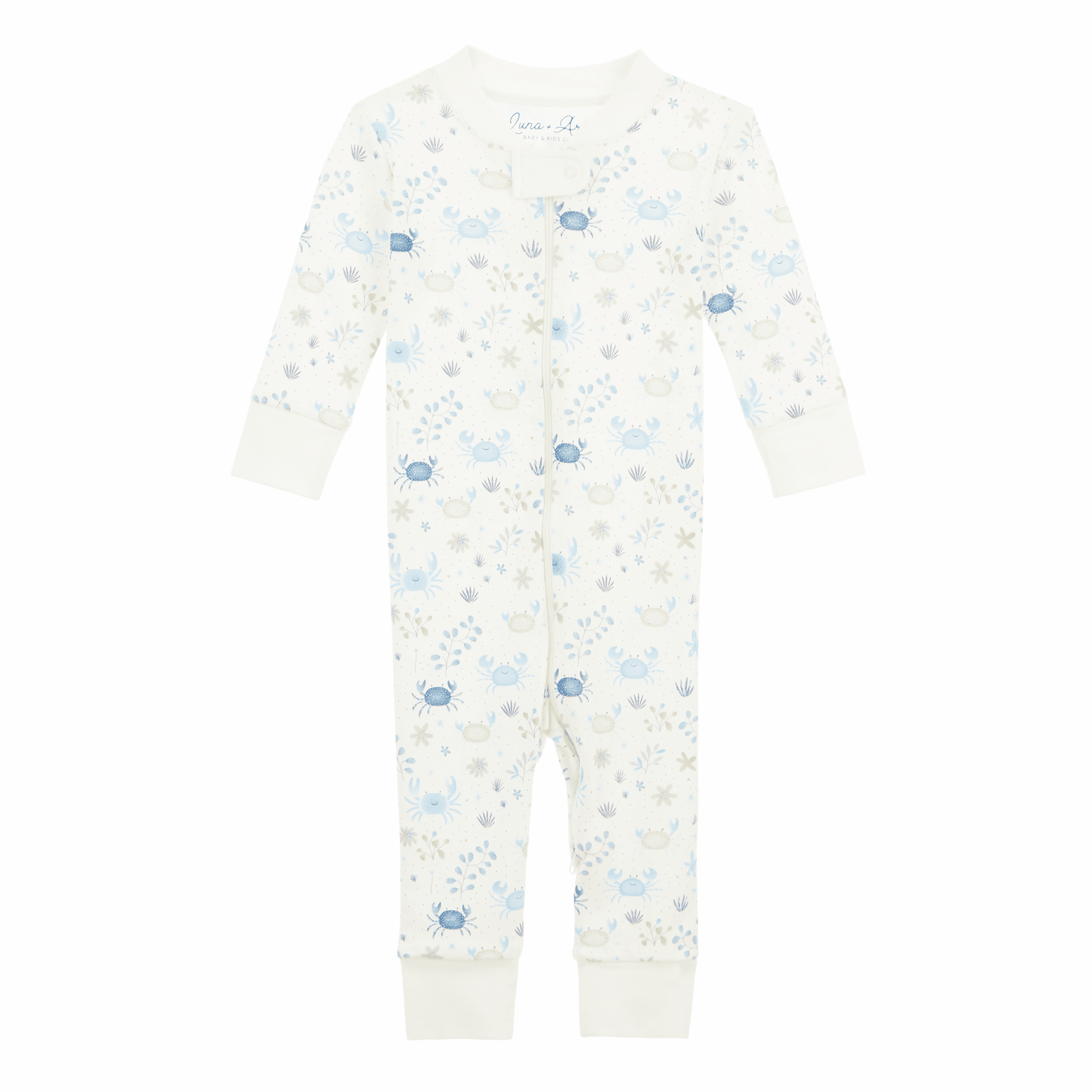 Luna and Arlo_Crabby Cove Zip Pajamas - Sky_1