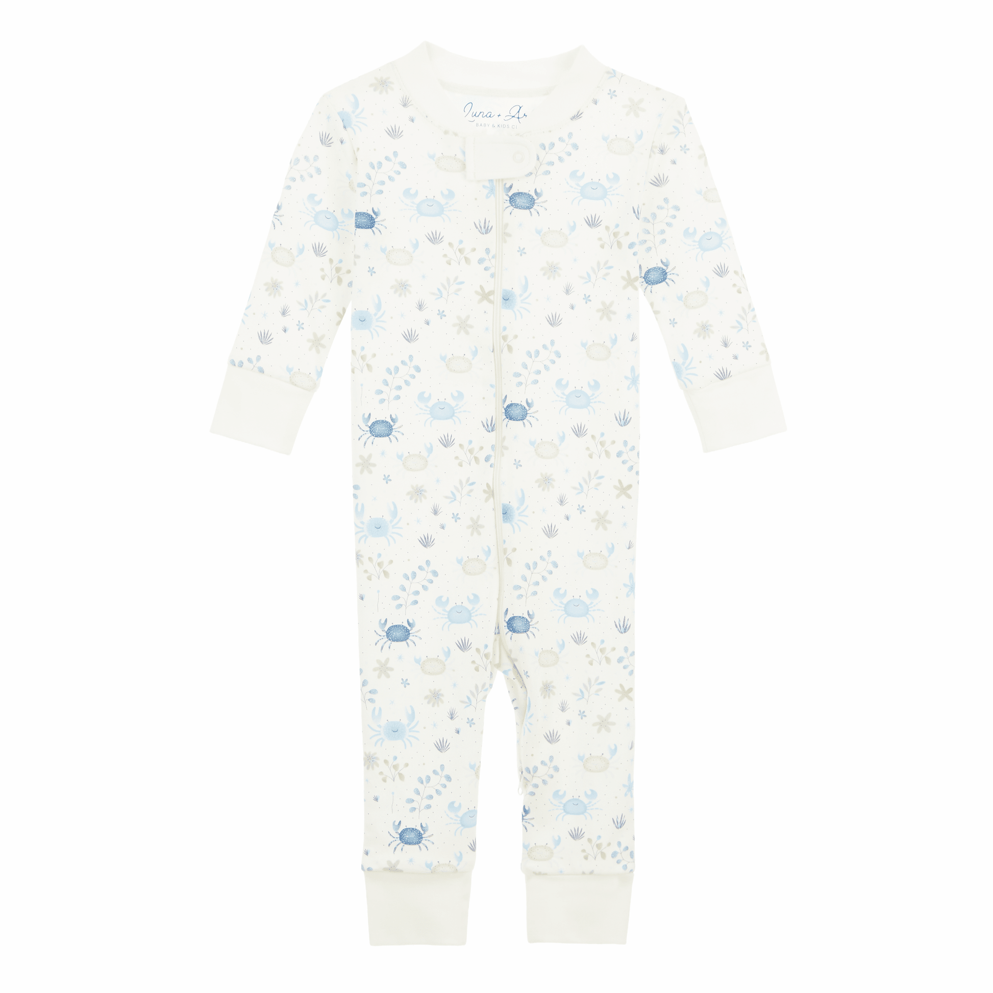 Luna and Arlo_Crabby Cove Zip Pajamas - Sky_1