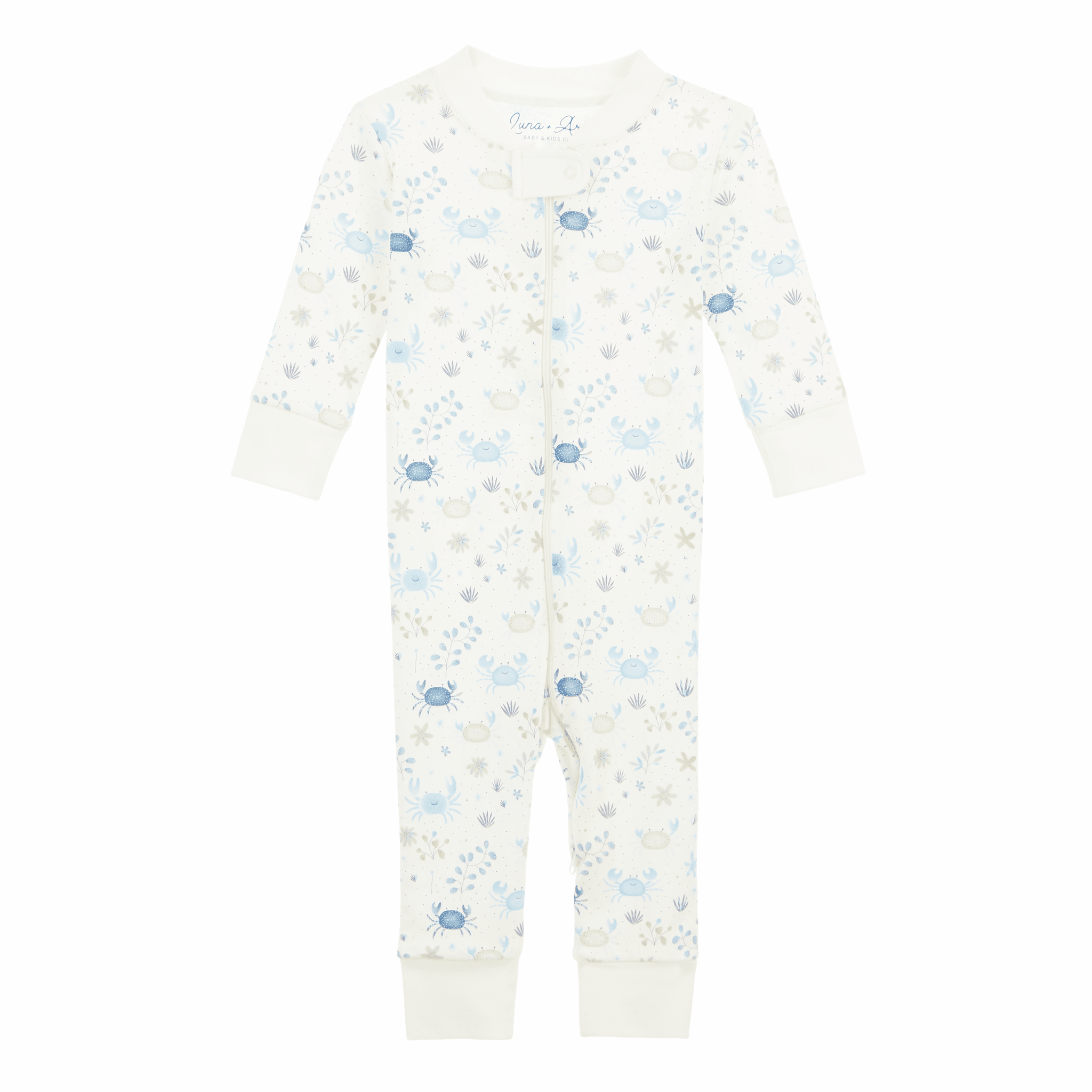 Luna and Arlo_Crabby Cove Zip Pajamas - Sky_1