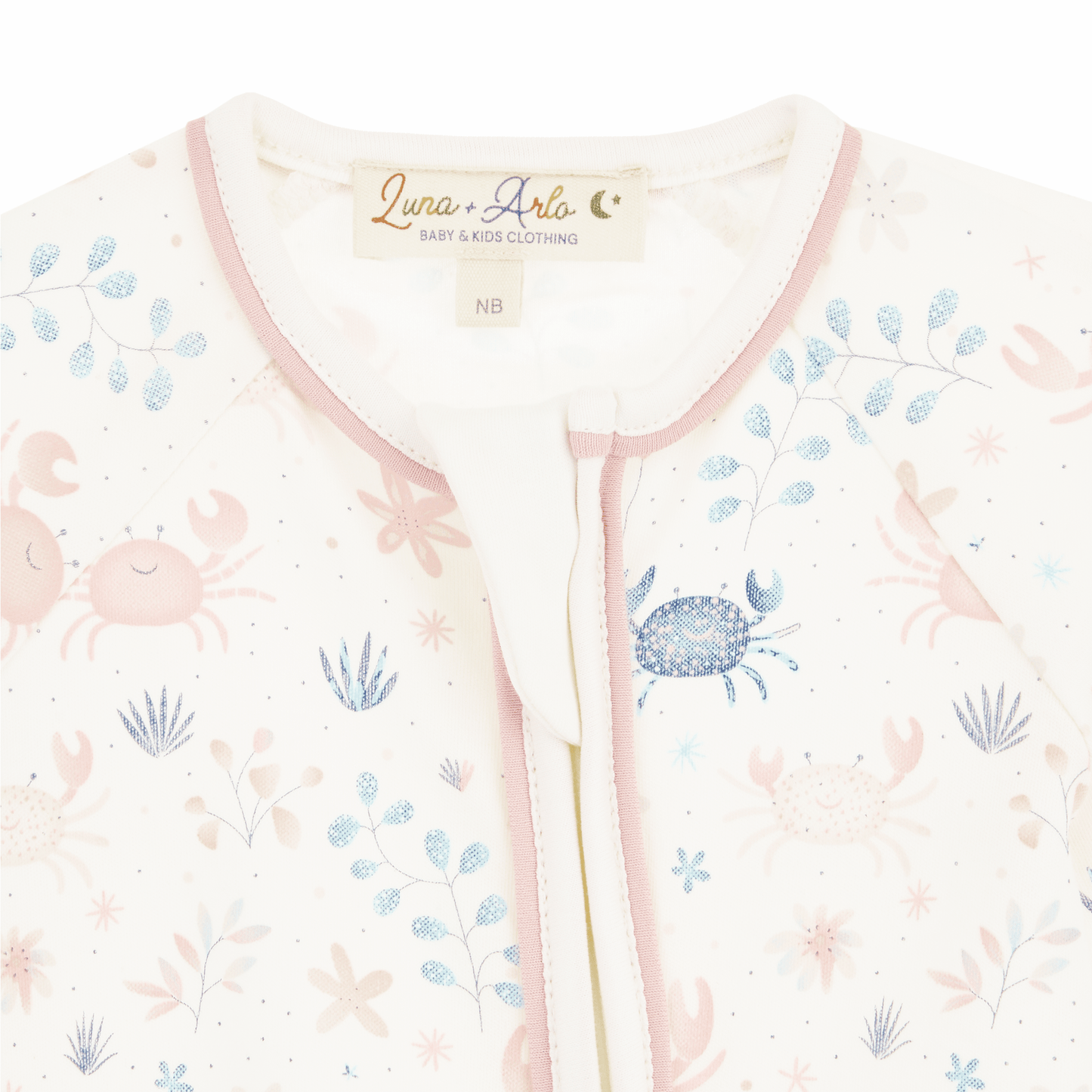 Crabby Cove Zip Playsuit - Dusty Rose - Magnolia BabyPlaysuit