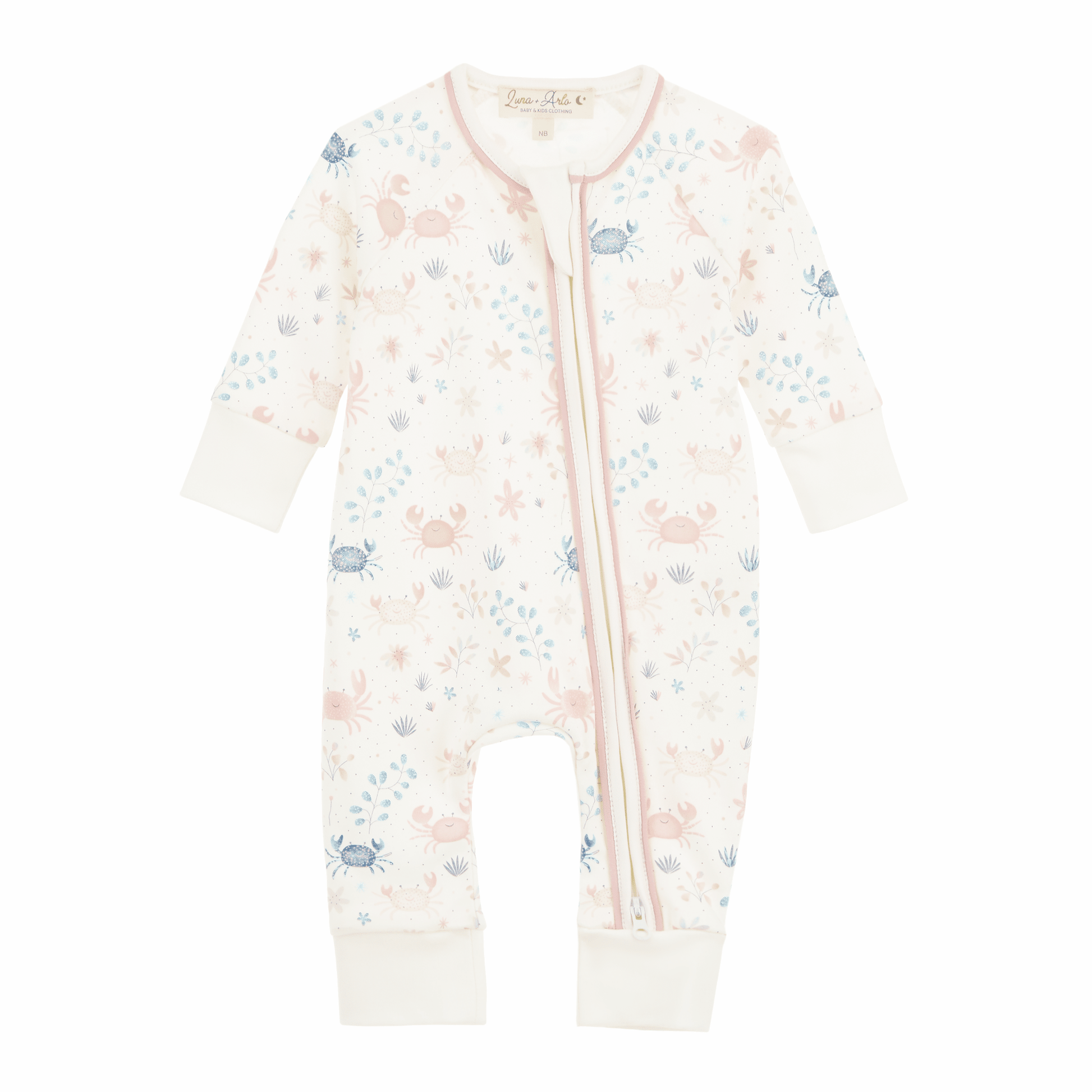 Crabby Cove Zip Playsuit - Dusty Rose - Magnolia BabyPlaysuit
