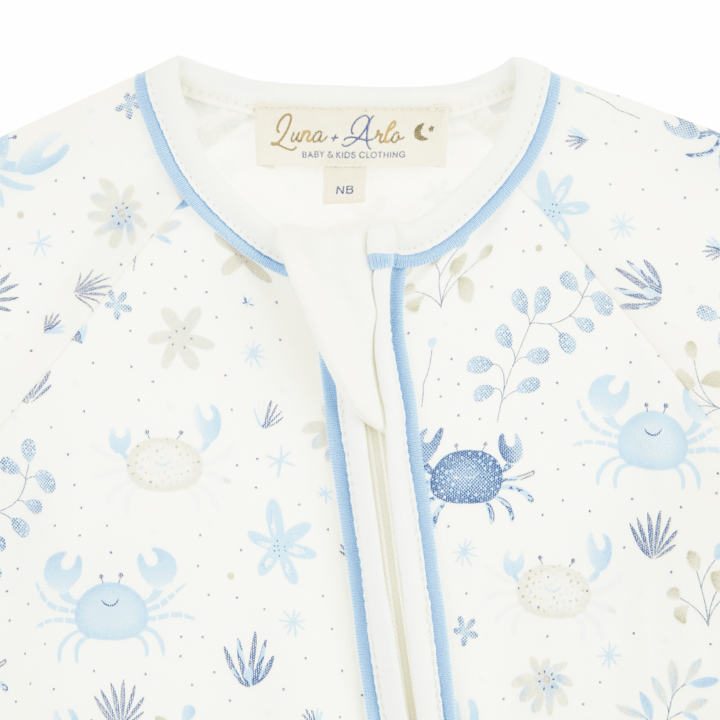 Crabby Cove Zip Playsuit - Sky - Magnolia BabyPlaysuit
