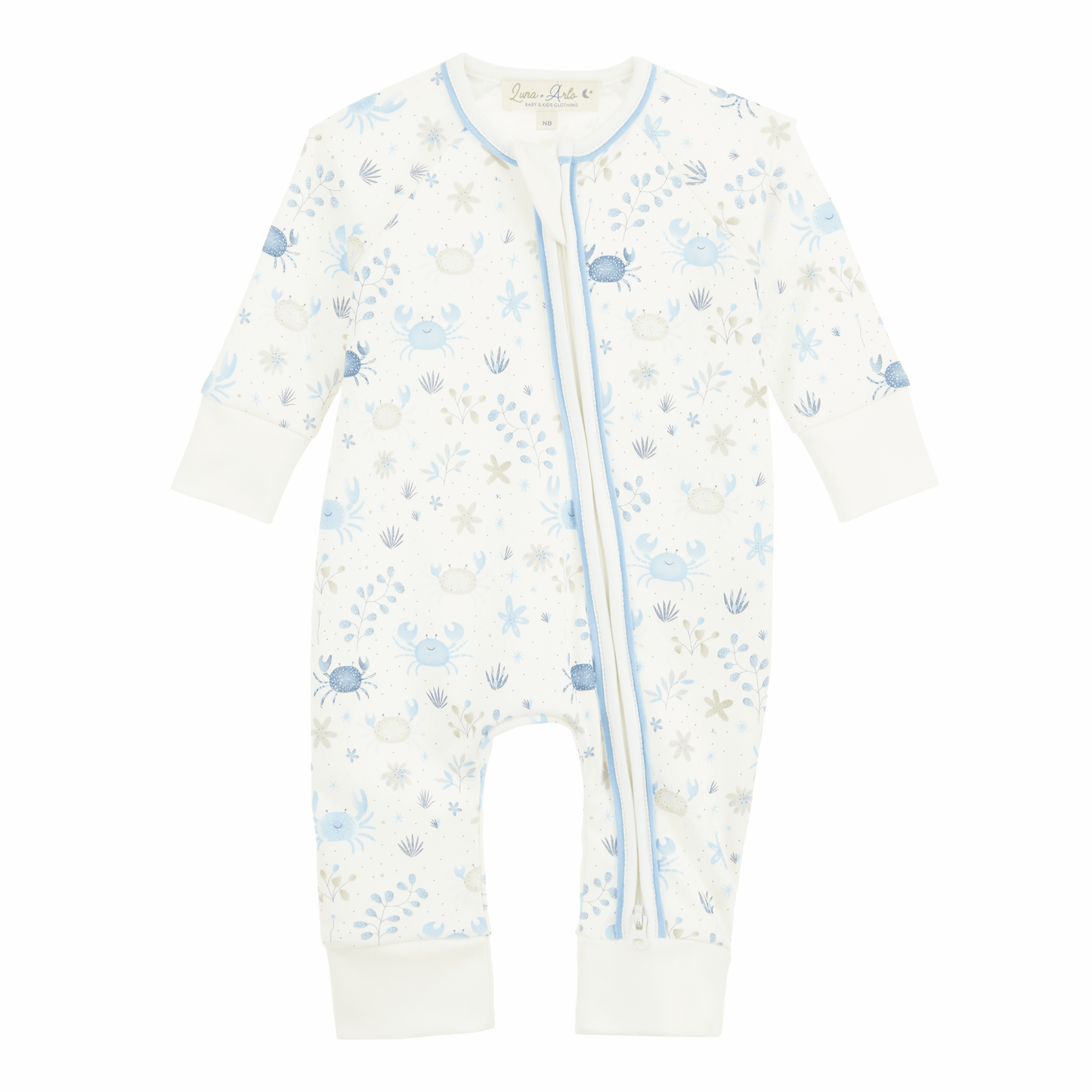 Crabby Cove Zip Playsuit - Sky - Magnolia BabyPlaysuit