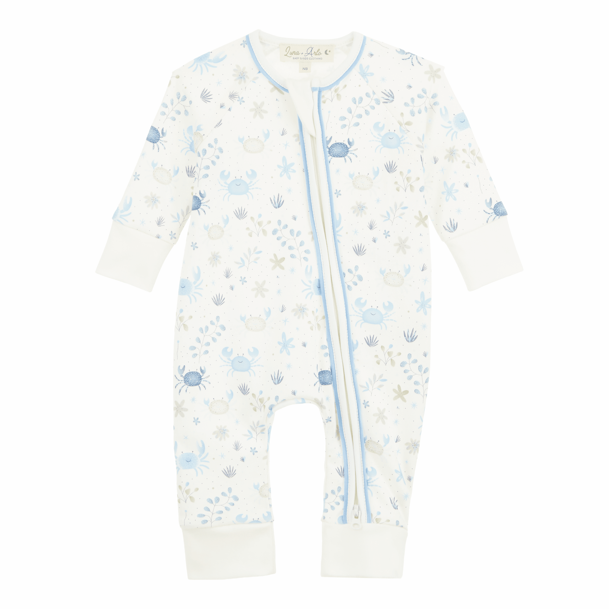 Crabby Cove Zip Playsuit - Sky - Magnolia BabyPlaysuit